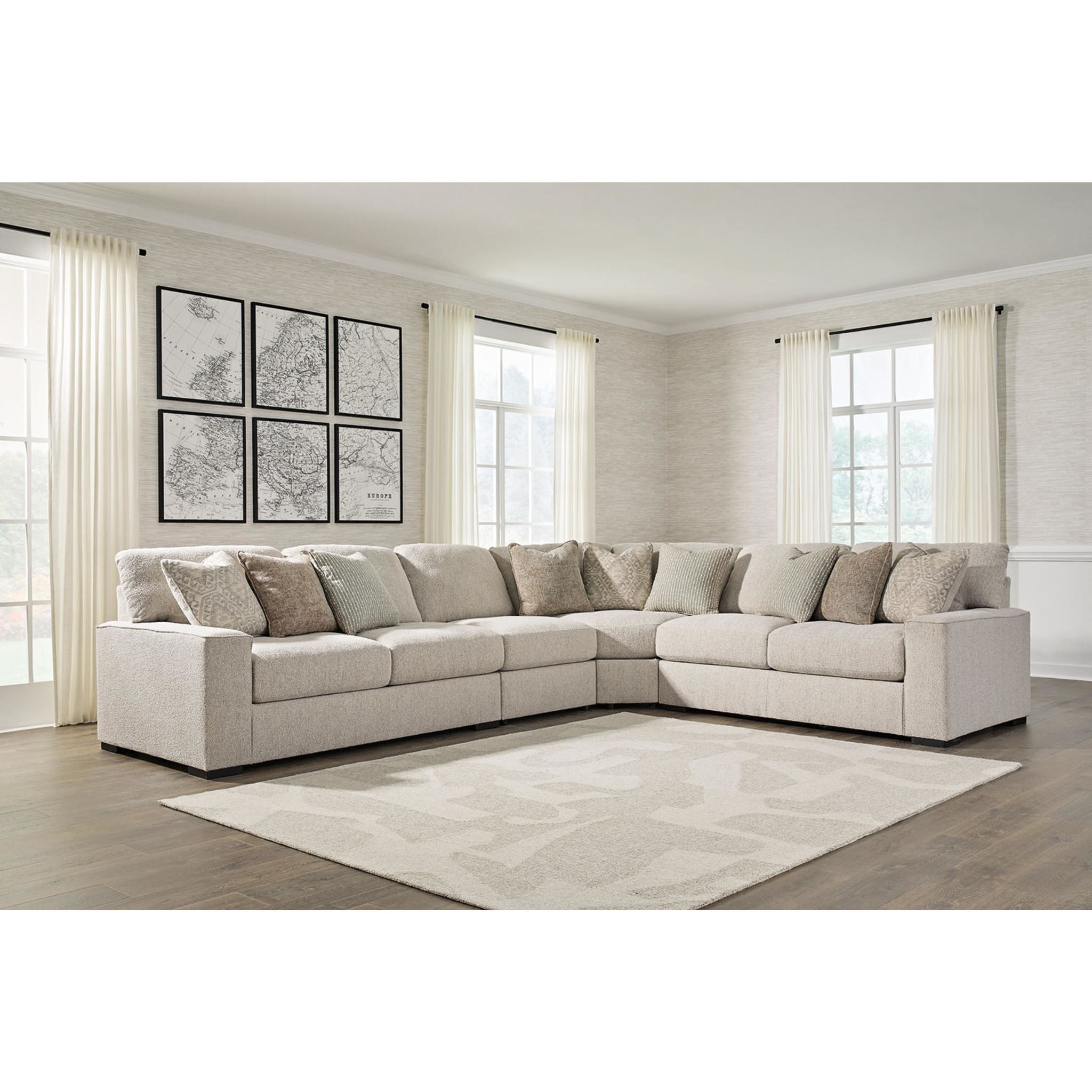 Ballyton 4-Piece Modular Sectional Sofa Set with Reversible Chaise - Modern L-Shaped Couch for Living Room, Family Room & Apartment