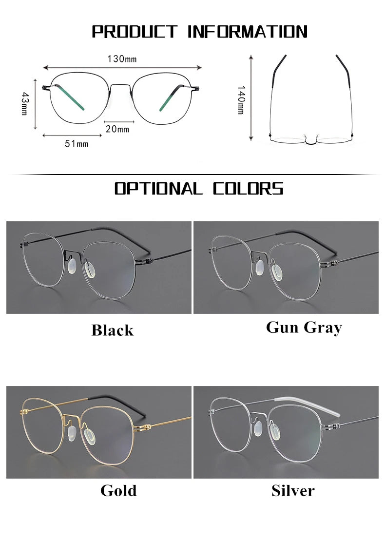 Stylish Black Titanium Oval Eyeglasses for Women - Lightweight Full Rim Screwless Frame | Perfect for Office, Reading & Everyday Wear