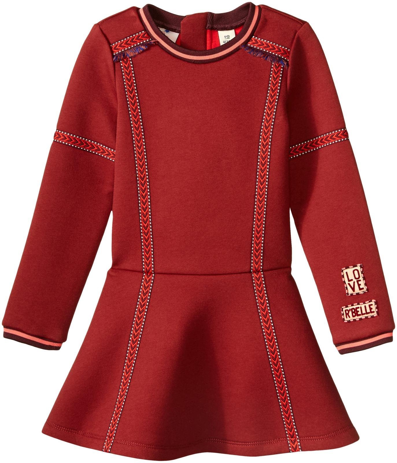Scotch & Soda Girls' Embroidered Neoprene Dress - High Quality Kids Fashion for Parties, School & Special Occasions