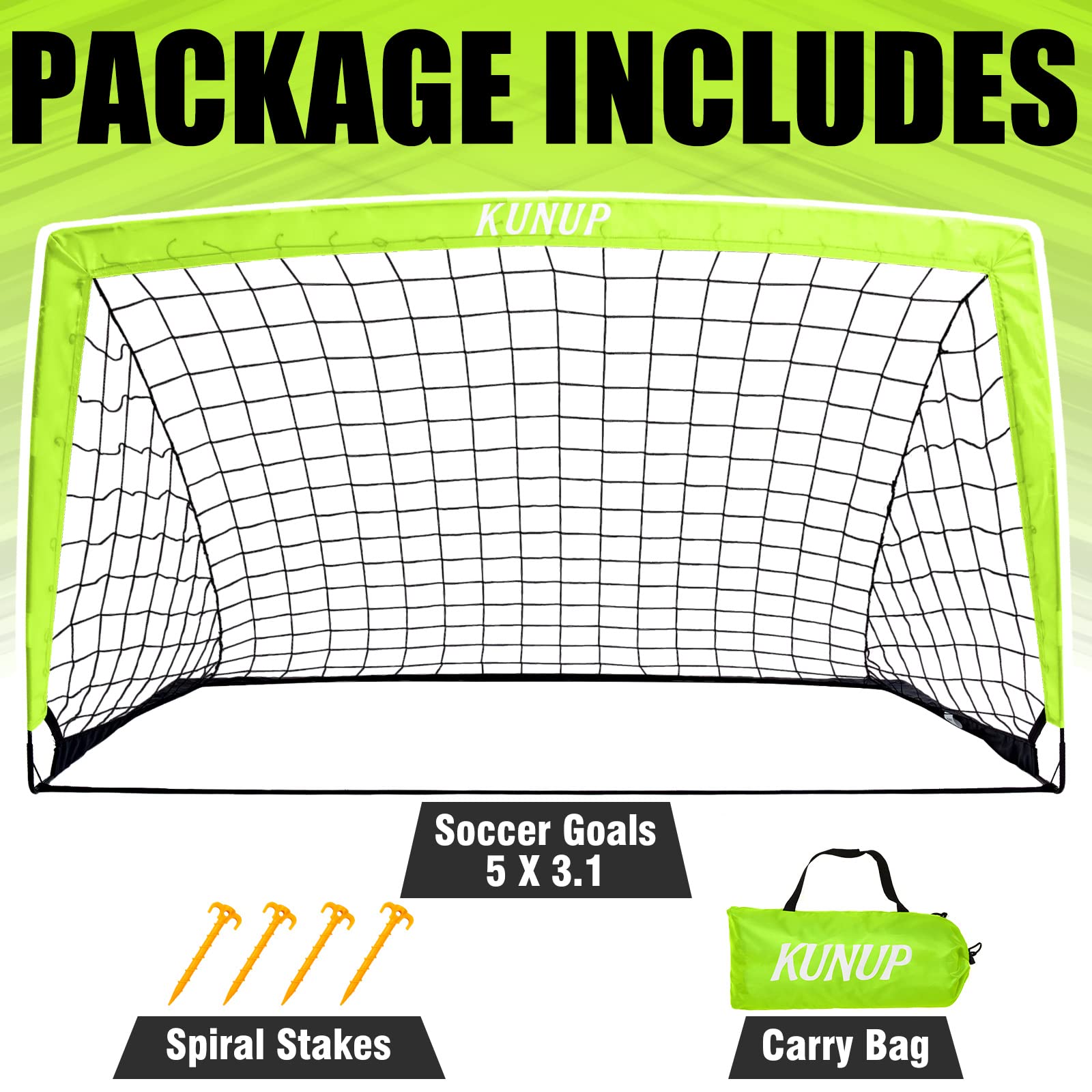 Best Foldable Soccer Goals for Kids & Adults - 5x3, 6x4, 9x5FT Portable Soccer Nets with Carrying Bag - Perfect for Backyard Training, Youth Soccer Practice & Outdoor Sports Games