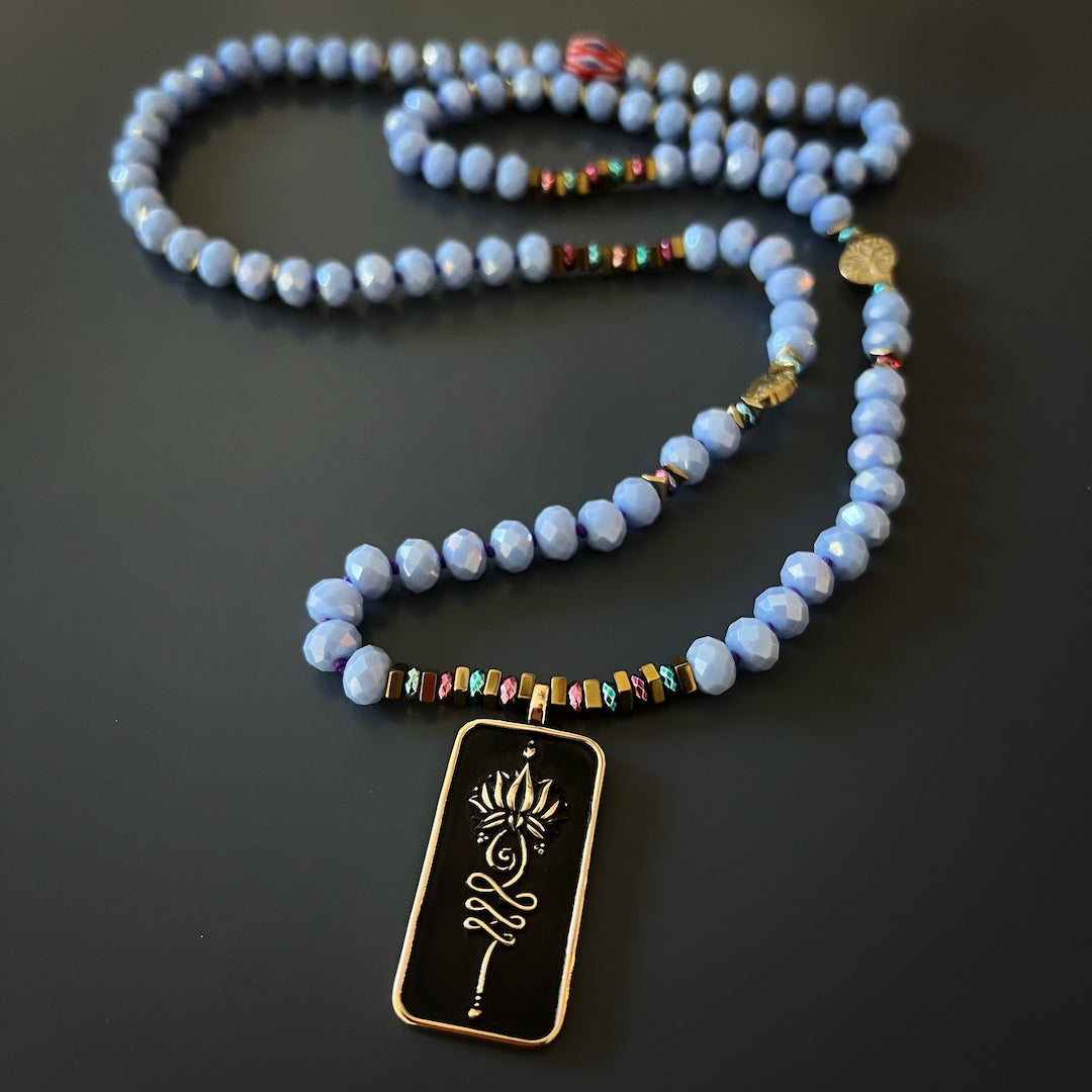 Unalome Mantra Pendant Necklace - Self Love Beaded Jewelry for Women, Spiritual Healing & Meditation Accessory | Perfect for Yoga, Mindfulness Practice & Daily Affirmations
