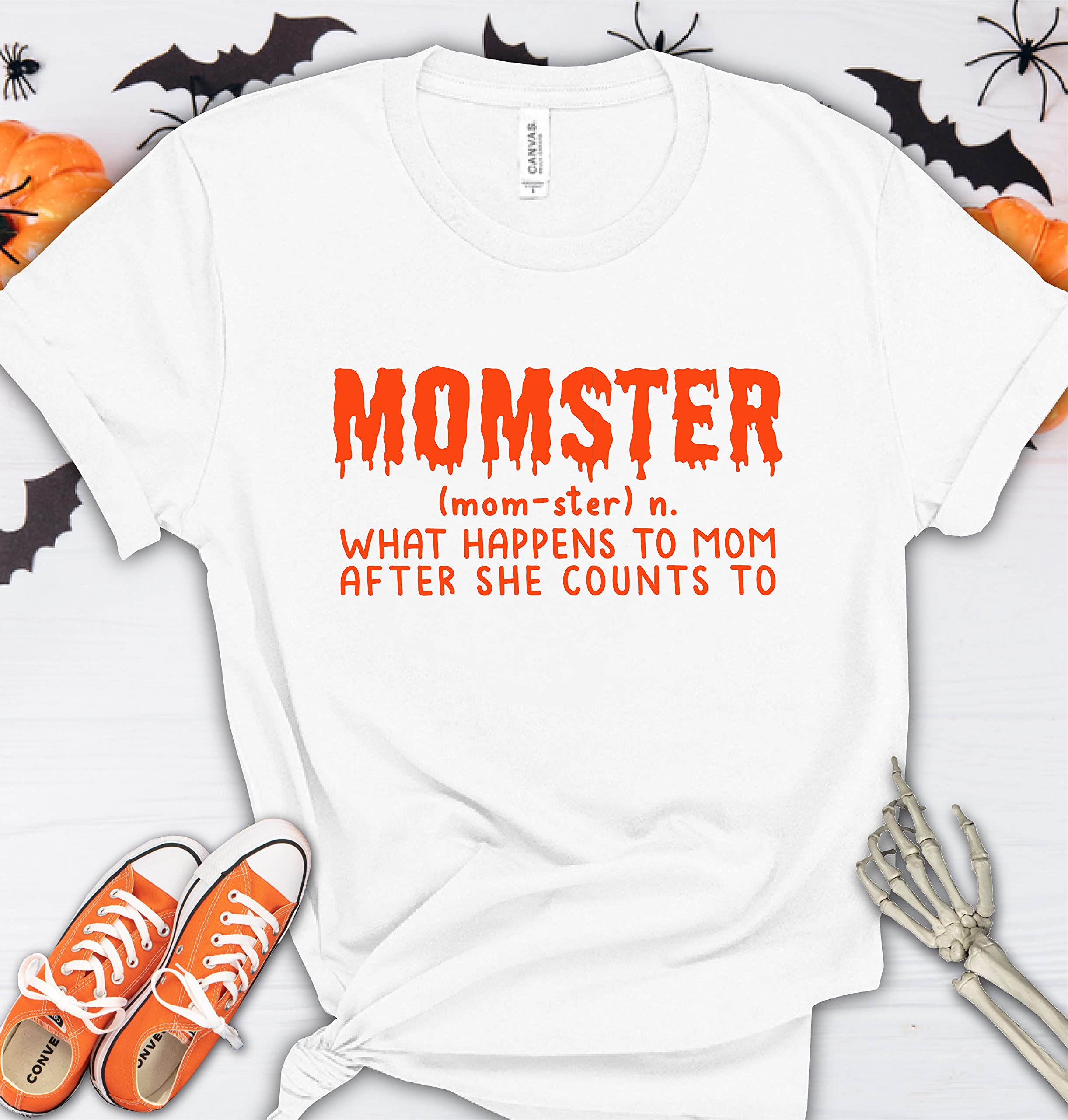 Scary Halloween T-Shirts for Women - Horror Monster Graphic Tees - Best Halloween Gift Ideas for Mom - Blood Splatter Design Cotton Shirts | Perfect for Halloween Parties, Costume Contests & Spooky Outfits