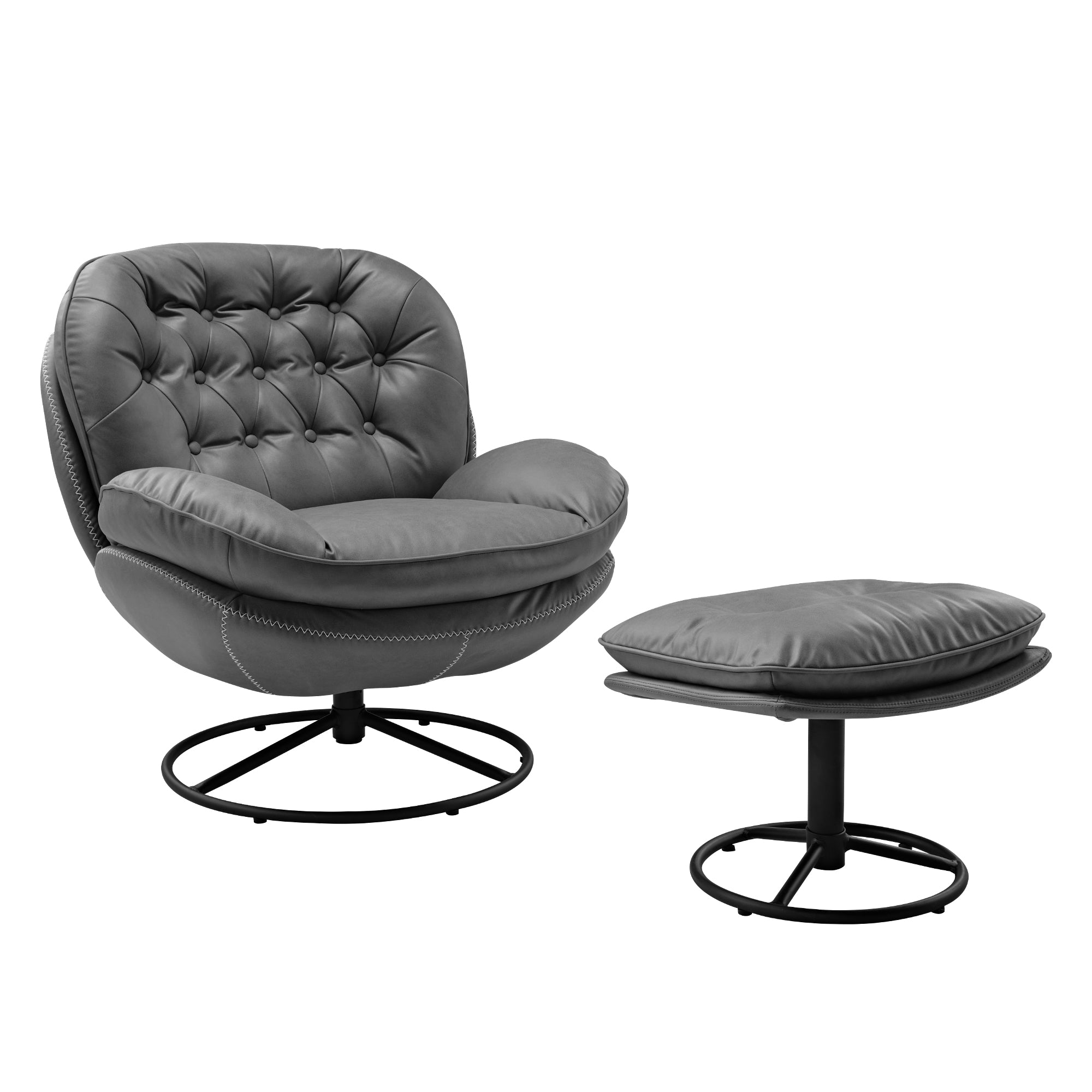 Tufted Upholstered Ottoman with Storage - Modern Footrest Pouf Bench for Living Room, Bedroom & Nursery - Soft Fabric Ottoman Stool with Button Tufting Design - Perfect for Home Decor and Extra Seating
