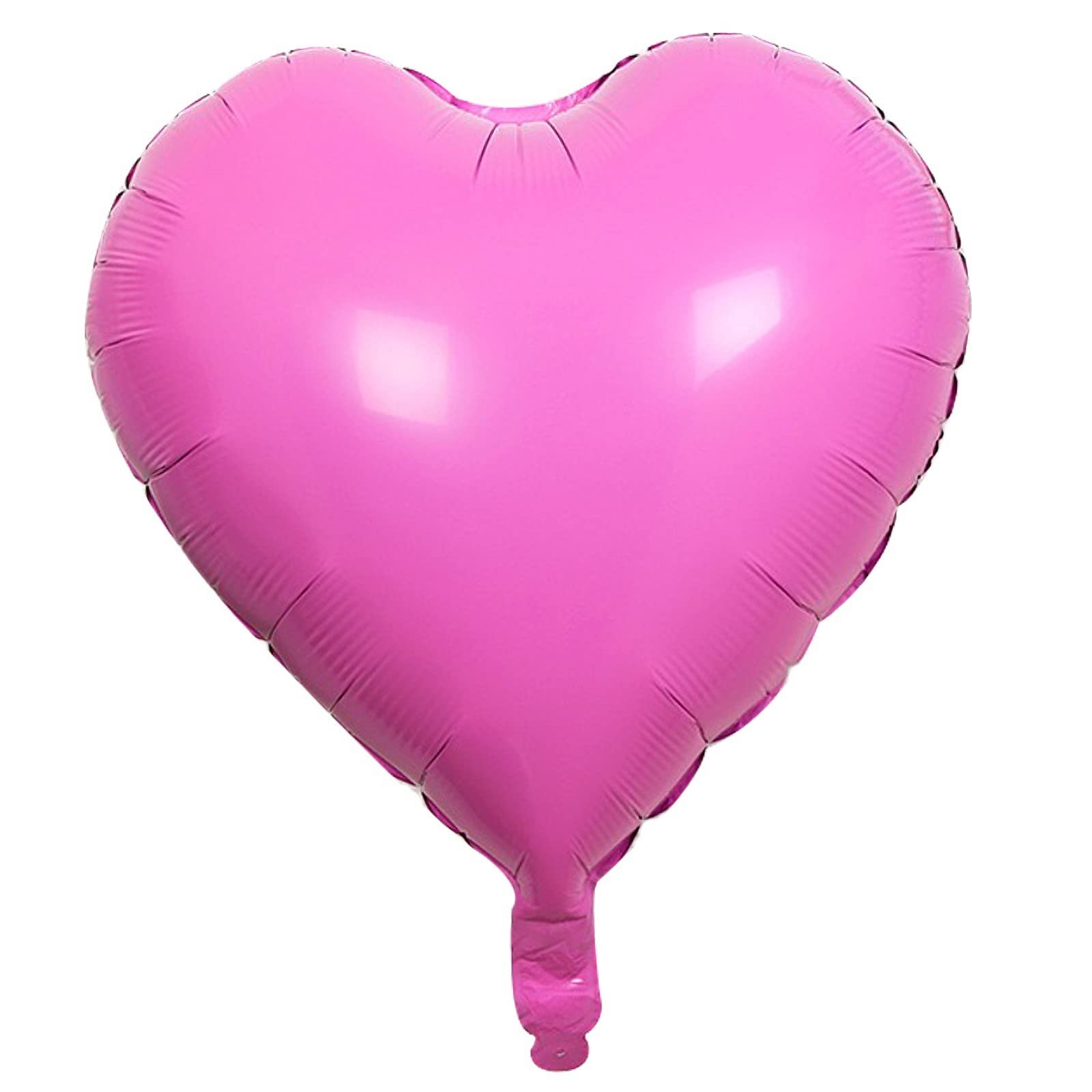 10Pcs 18 Inch Pink Foil Heart Shaped Balloons - Bright Valentine's Day Decorations for Baby Shower, Wedding, Anniversary & Romantic Party Decor - Perfect for Photo Backdrops, Ceiling Decor & Gift Packaging