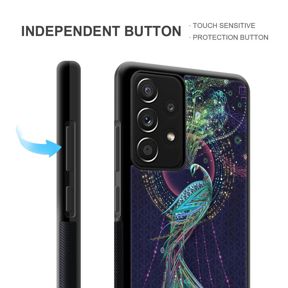 Stylish Peacock Pattern Samsung Galaxy A53 5G Case for Women - Scratch-Resistant Protective Cover for 6.5-inch Screen - Perfect for Everyday Use, Work & Travel