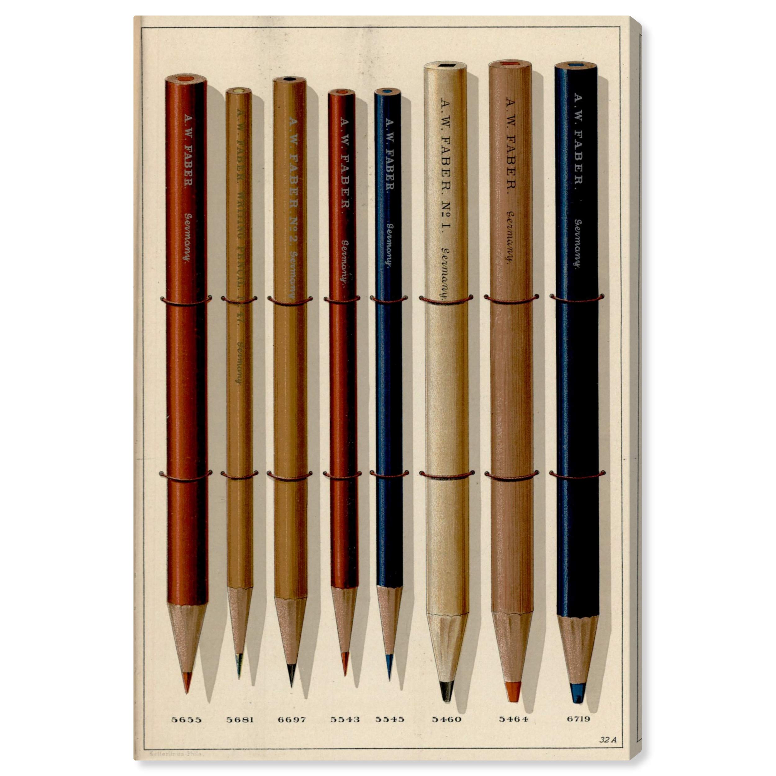 Oliver Gal Artist Co. 'Colored Pencils II' Abstract Wall Art Canvas Print - 30x45 Inches Brown & Red Modern Home Decor - Perfect for Living Room, Bedroom or Office Wall Decoration