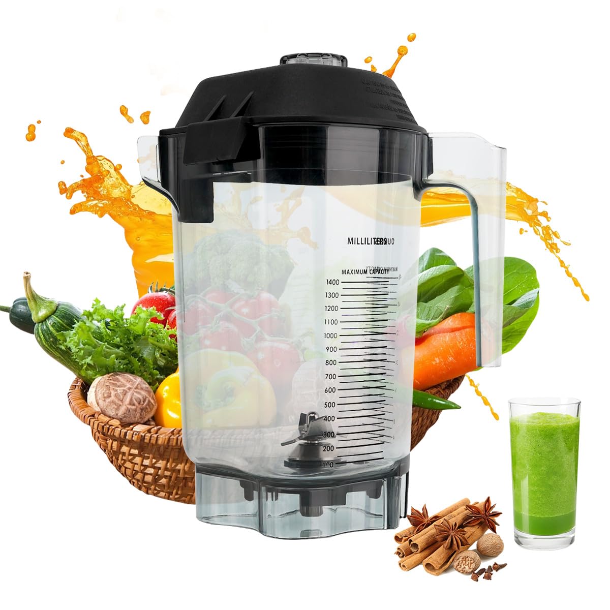 48oz Advanced Replacement Container for Vitamix Commercial Blender - Perfect for Smoothies, Soups & Nut Butters in Restaurants & Smoothie Bars