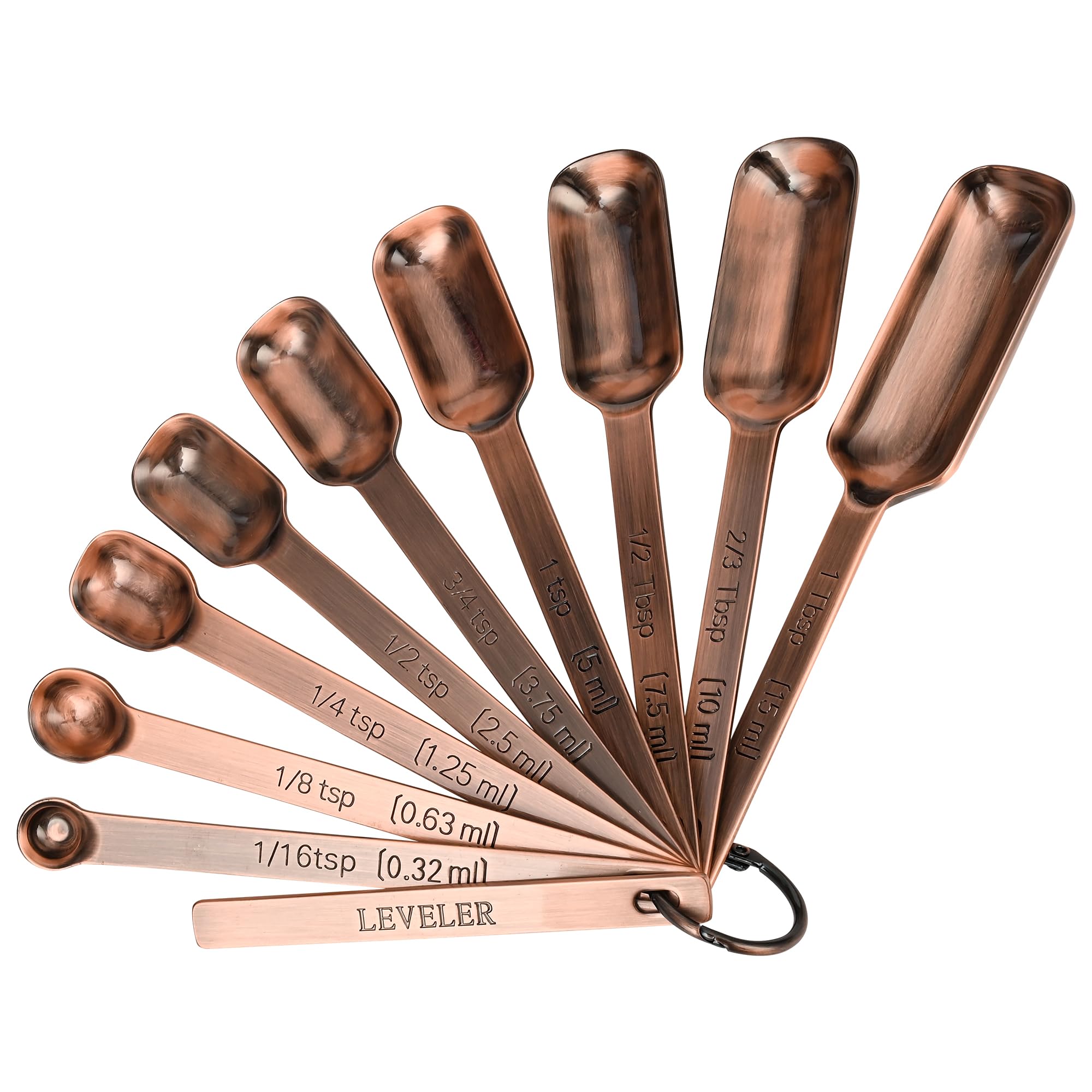 Premium 17-Piece Copper & Stainless Steel Measuring Cups and Spoons Set with Leveler - Essential Baking & Cooking Tools for Home Kitchen, Professional Chefs & Bakers