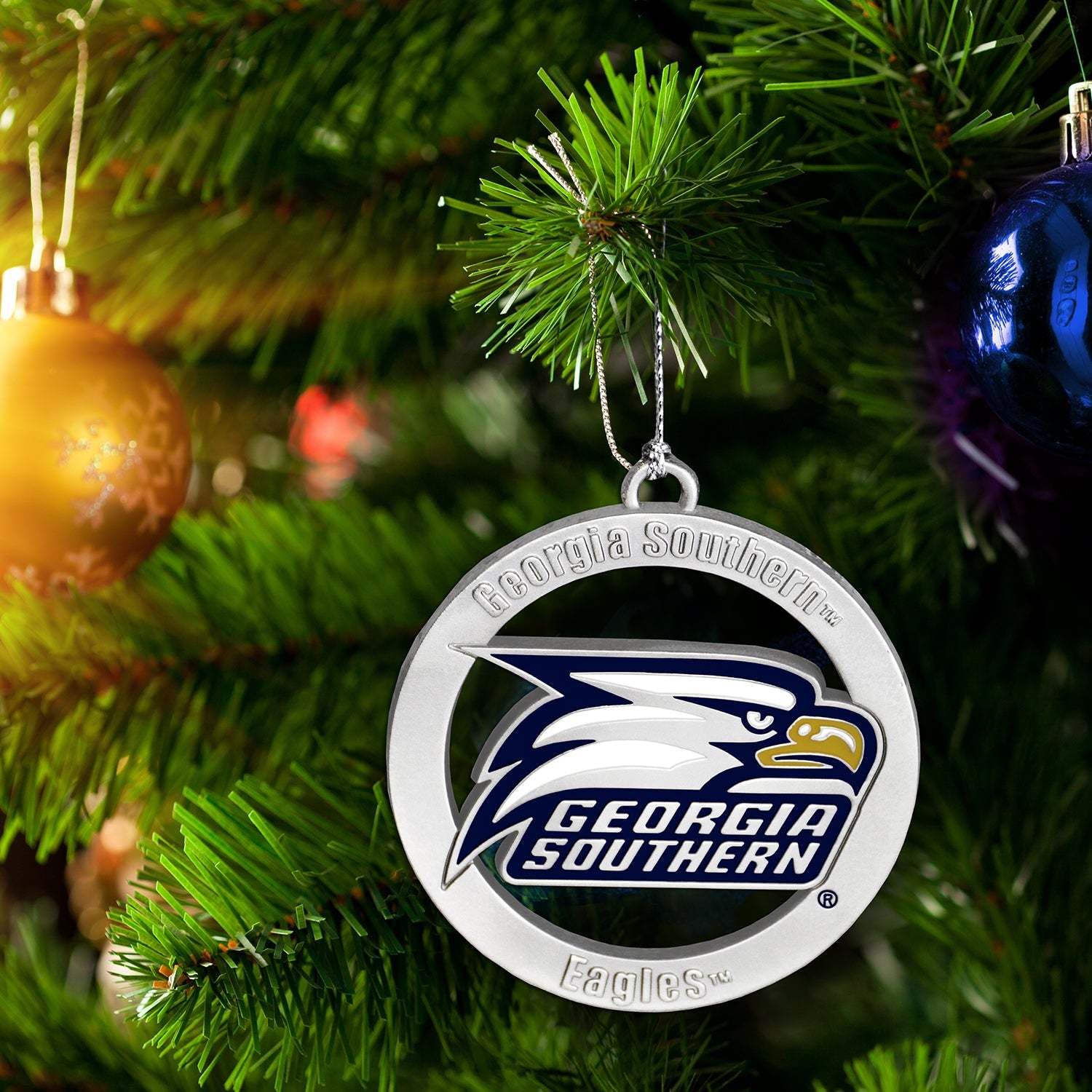 Georgia Southern University NCAA Fan Ornament - Perfect for Christmas Tree Decor, Alumni Gifts & College Football Tailgating Party Decorations