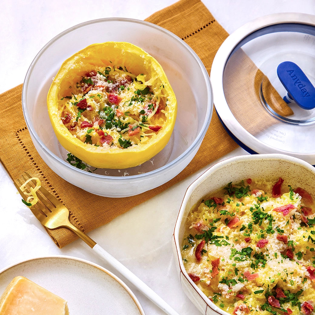 Delicious Spaghetti Squash Carbonara Recipe - Easy Low-Carb Pasta Alternative for Healthy Meals | Perfect for Keto Diet, Weight Loss & Gluten-Free Cooking