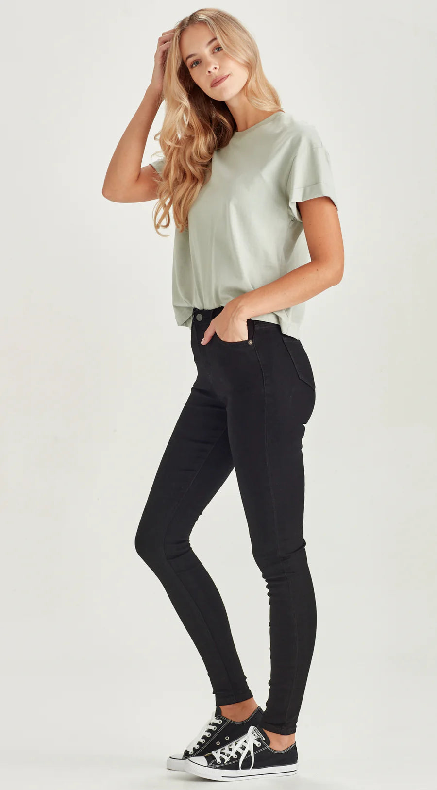 Rocker Tall Black Jeans for Women - High Waisted Skinny Denim Pants for Casual Wear & Night Out