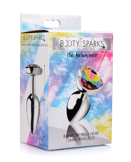 Booty Sparks Rainbow Prism Heart Anal Plug - Small Size for Beginners | Comfortable Silicone Butt Plug for Couples Play & Sensual Enhancement