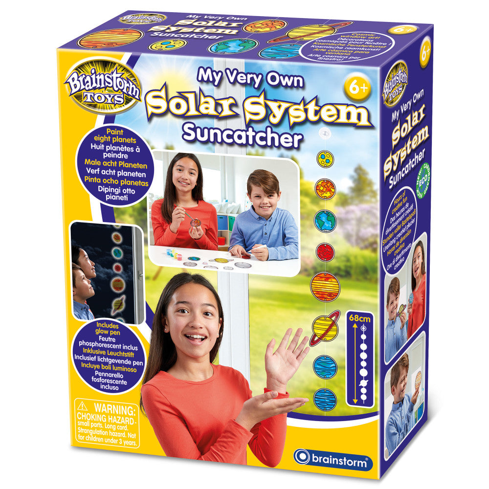 Brainstorm Toys Solar System Sun Catcher Paint & Craft Kit - DIY Space Themed Art Project for Kids - Perfect for Home Decor, Classroom Activities & Science Learning