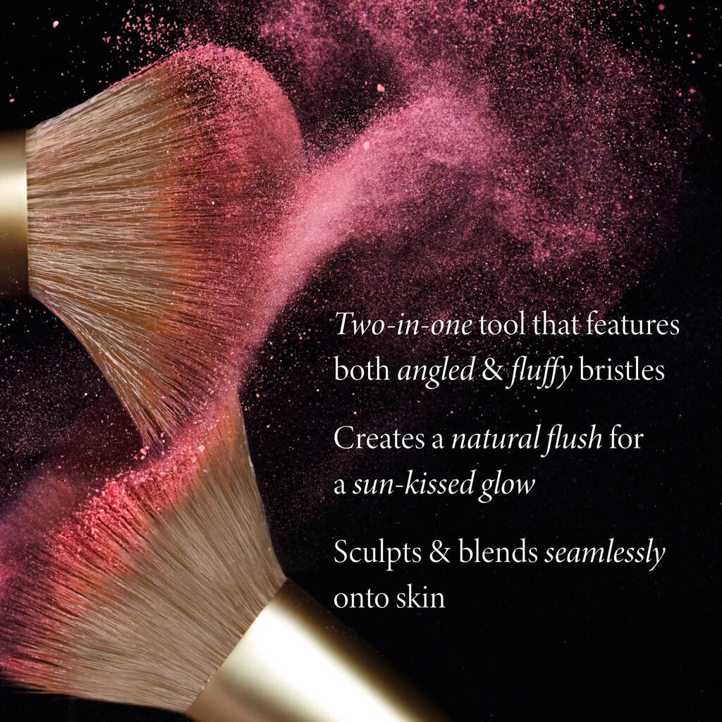 Dual Ended Blush & Bronzer Brush - Professional Makeup Brush for Contouring & Highlighting - Perfect for Everyday Makeup & Travel