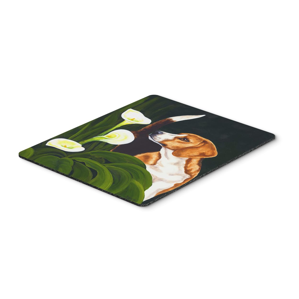 Beagle Lillies Mouse Pad & Trivet - Large Washable Non-Slip Desk Mat for Home Office, Gaming, Computers & Laptops | Perfect for Work, Decor & Kitchen Use