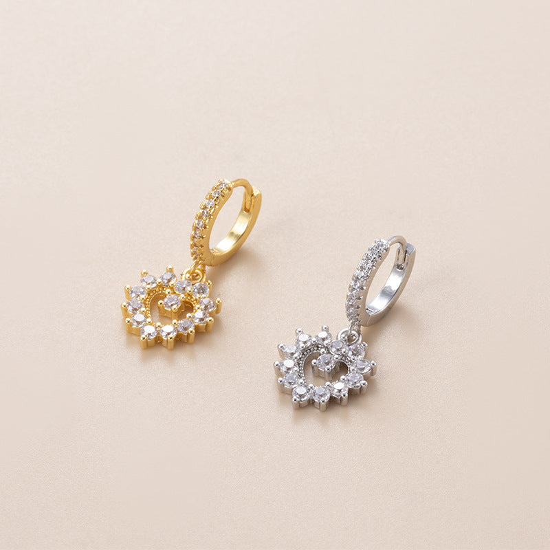 18K Gold Cartilage Huggie Earrings with Flower Dangle - Elegant Hoop Earrings for Women | Perfect for Everyday Wear, Parties & Special Occasions