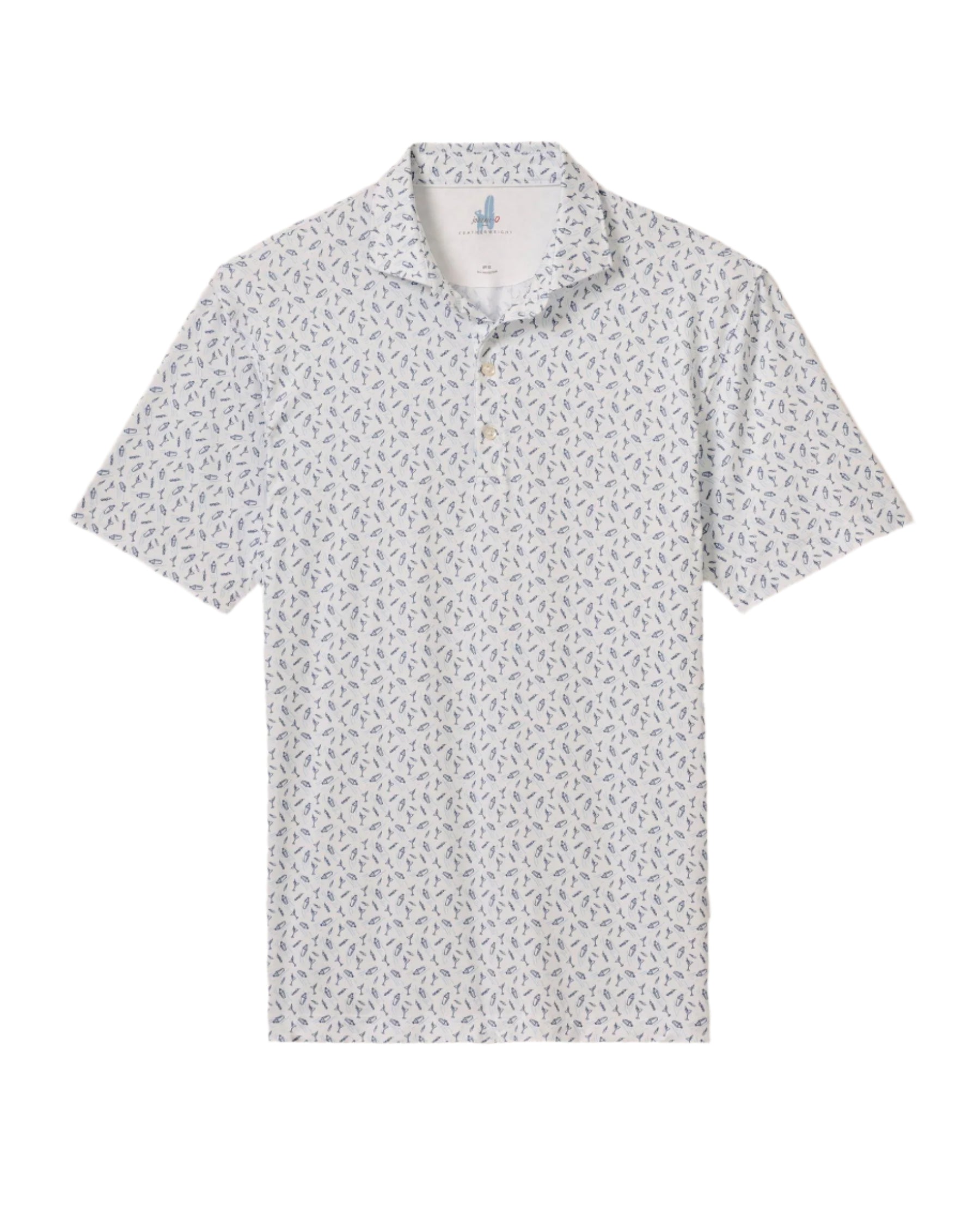 Johnnie O Men's Lightweight Performance Polo Shirt - Breathable Quick-Dry Golf & Tennis Shirt for Summer | Lake Blue
