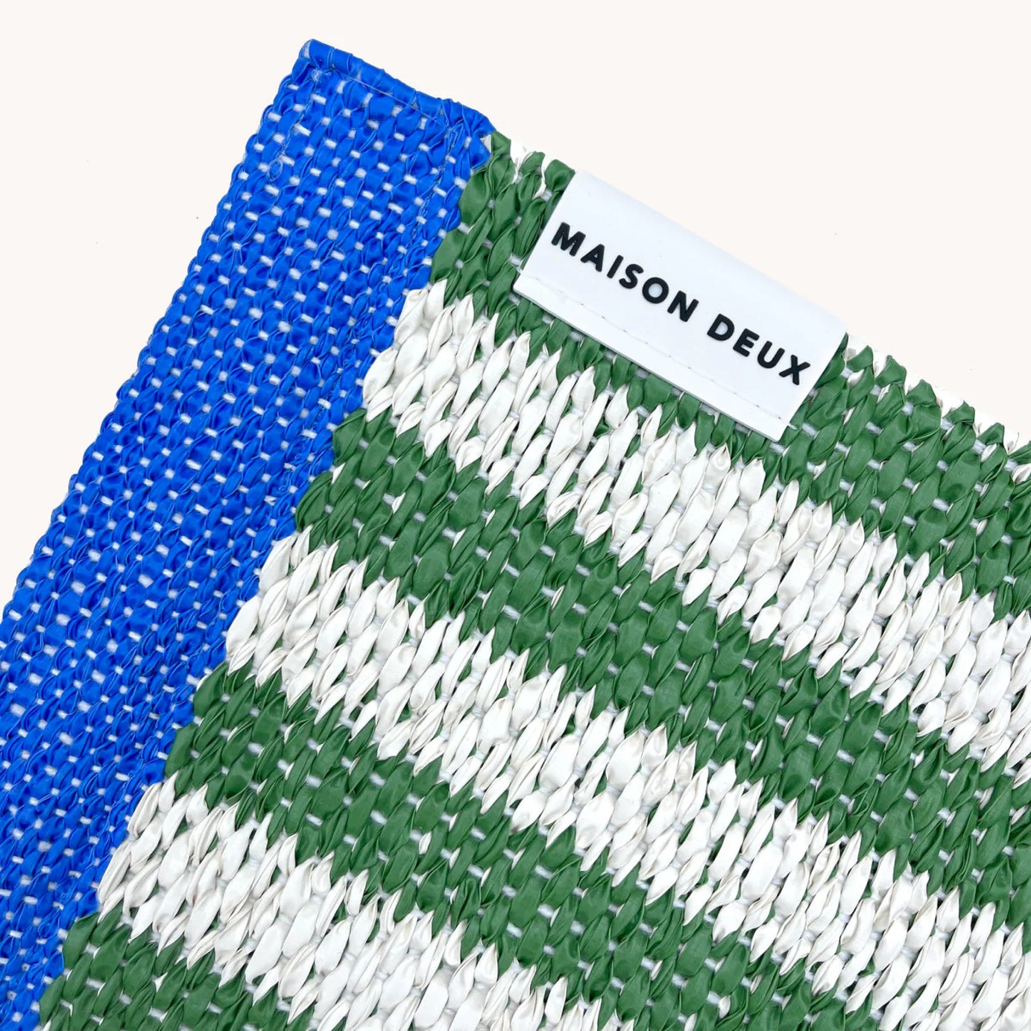MAISON DEUX Striped Doormat 50x70cm - Indoor/Outdoor Grass Welcome Mat for Front Door, Porch, Patio - Non-Slip, Durable & Easy to Clean