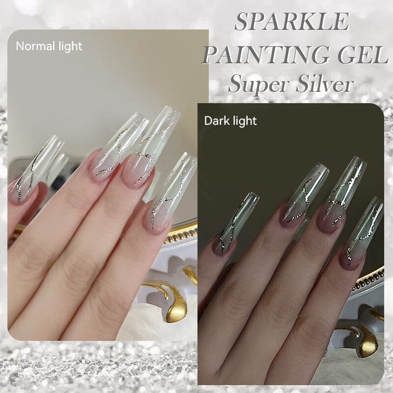 Sparkle Painting Gel 5ml - Glitter Nail Art Polish for DIY Manicure - Perfect for Parties, Weddings & Special Occasions