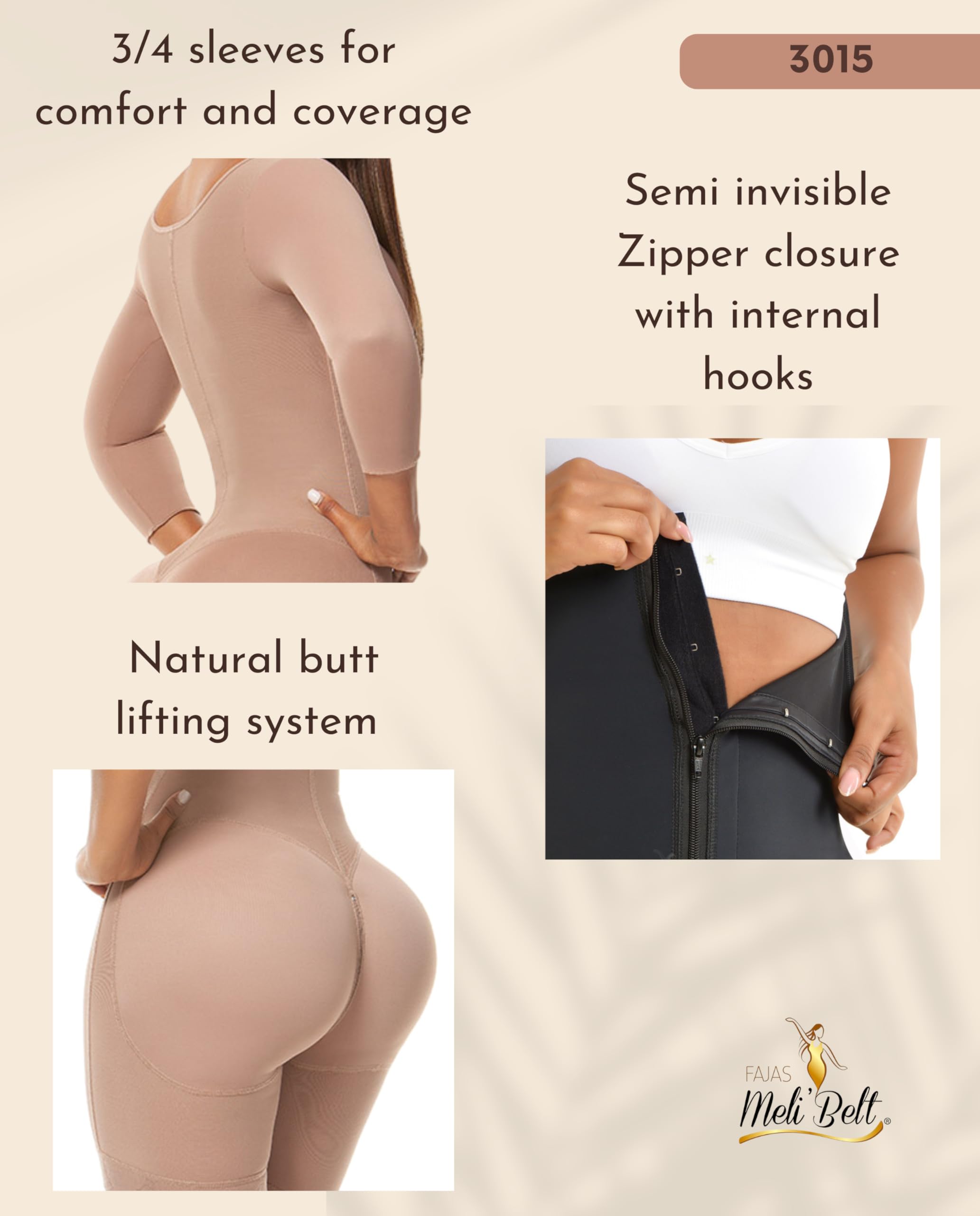 Melibelt 3015 Colombian Shapewear for Women - High Compression Waist Trainer & Body Shaper with Built-in Bra - Slimming Girdle for Tummy Control, Postpartum Recovery & Special Occasions
