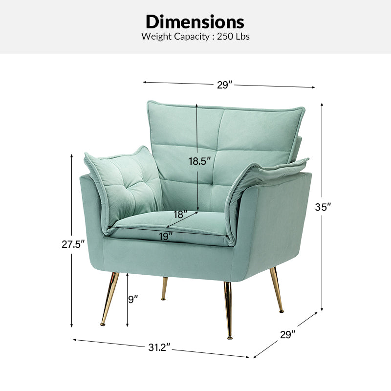 Jaxon Plush Armchair - Ultra Soft Comfortable Lounge Chair for Living Room, Bedroom, or Office - Perfect for Relaxing, Reading & Napping