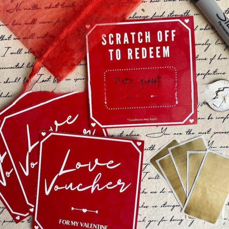 Custom DIY Love Scratch Off Cards - Romantic Couples Gift for Anniversary, Valentine's Day & Date Nights - Fun Interactive Relationship Activity for Couples
