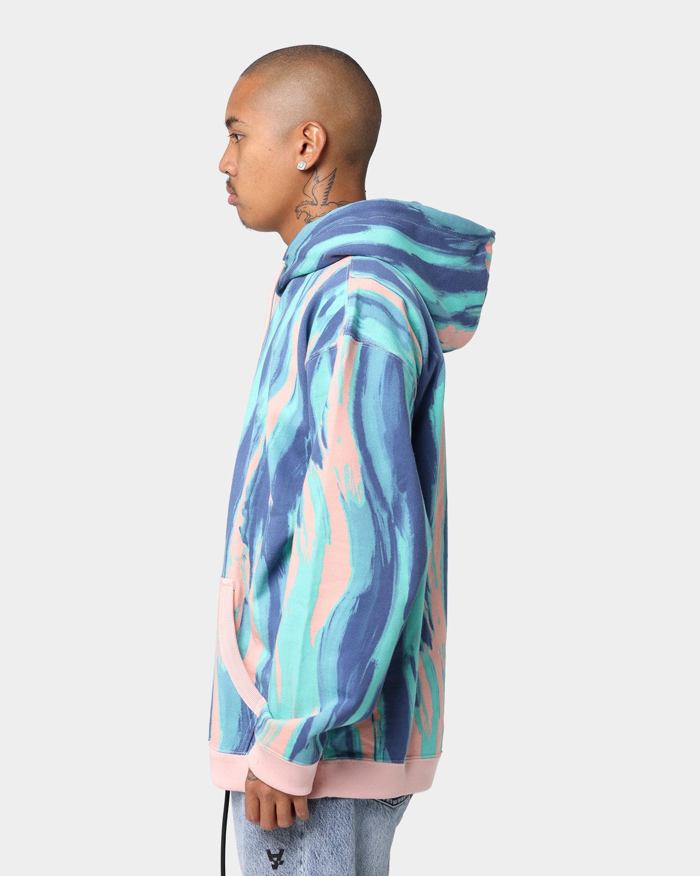 Adidas Women's Marbled Paint Hoodie - Vapour Pink/Mulberry Pullover Sweatshirt | Casual Streetwear for Gym, Running & Everyday Wear