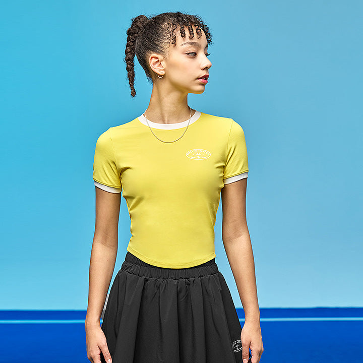 Stylish Color Block Crop T-Shirt for Women | Trendy Fashion Top for Casual Outfits & Summer Wear