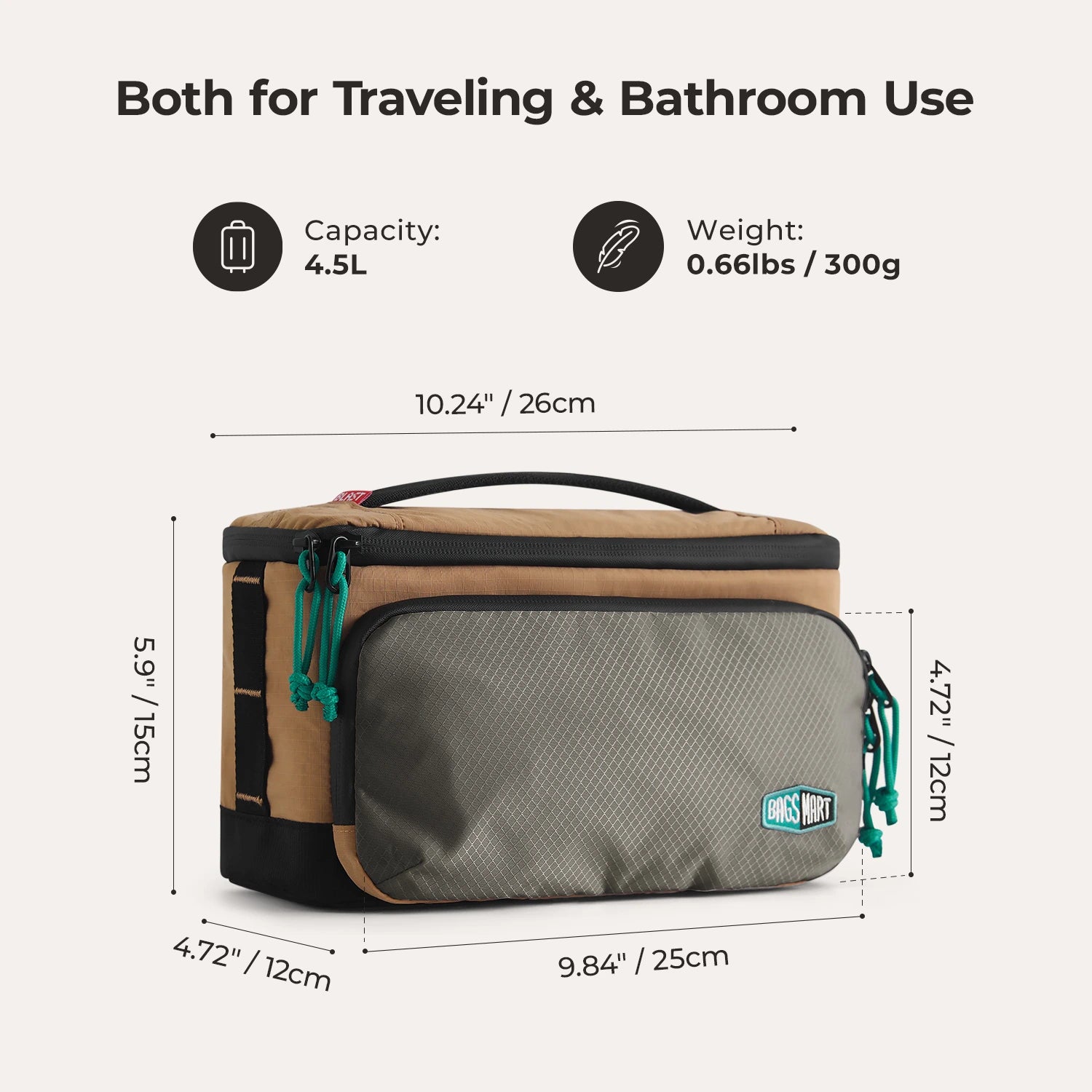 Blast 4.5L Hanging Toiletry Bag for Travel - Waterproof Cosmetic Organizer with Multiple Pockets for Bathroom Essentials | Perfect for Camping, Gym & Business Trips