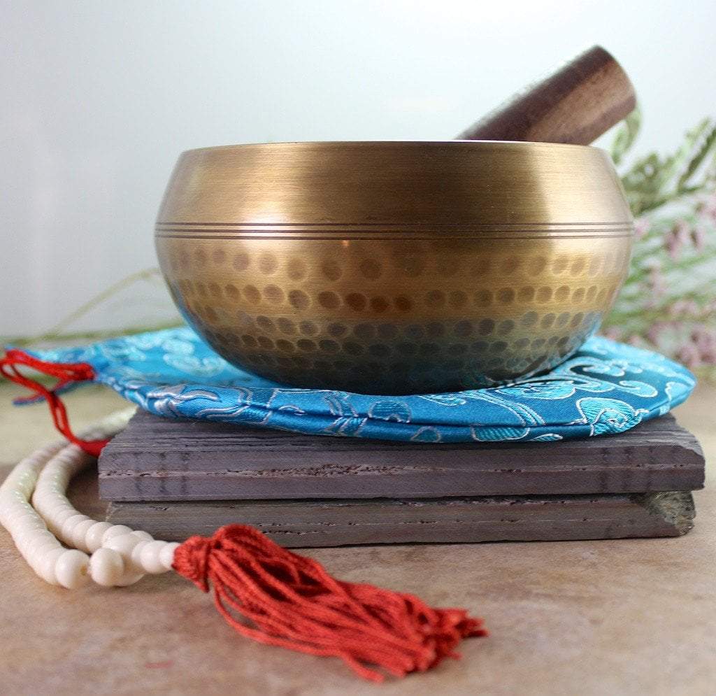 6 Inch Hand Hammered Tibetan Singing Bowl - Meditation, Yoga & Sound Healing Instrument for Relaxation & Mindfulness Practice
