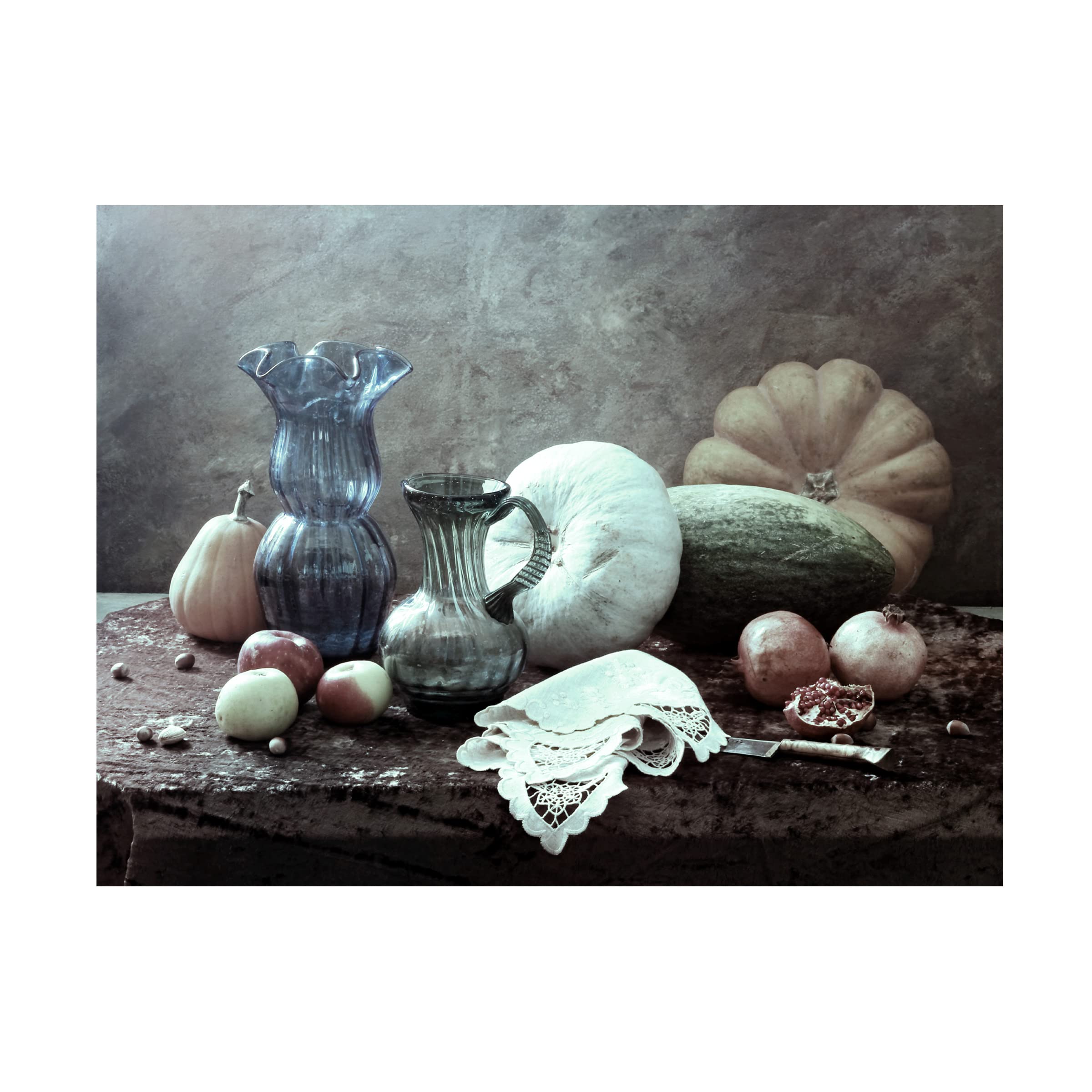 Trademark Fine Art 'Still Life With Blue Vase' Canvas Wall Art Print by Ustinagreen - Perfect for Living Room, Bedroom & Office Decor