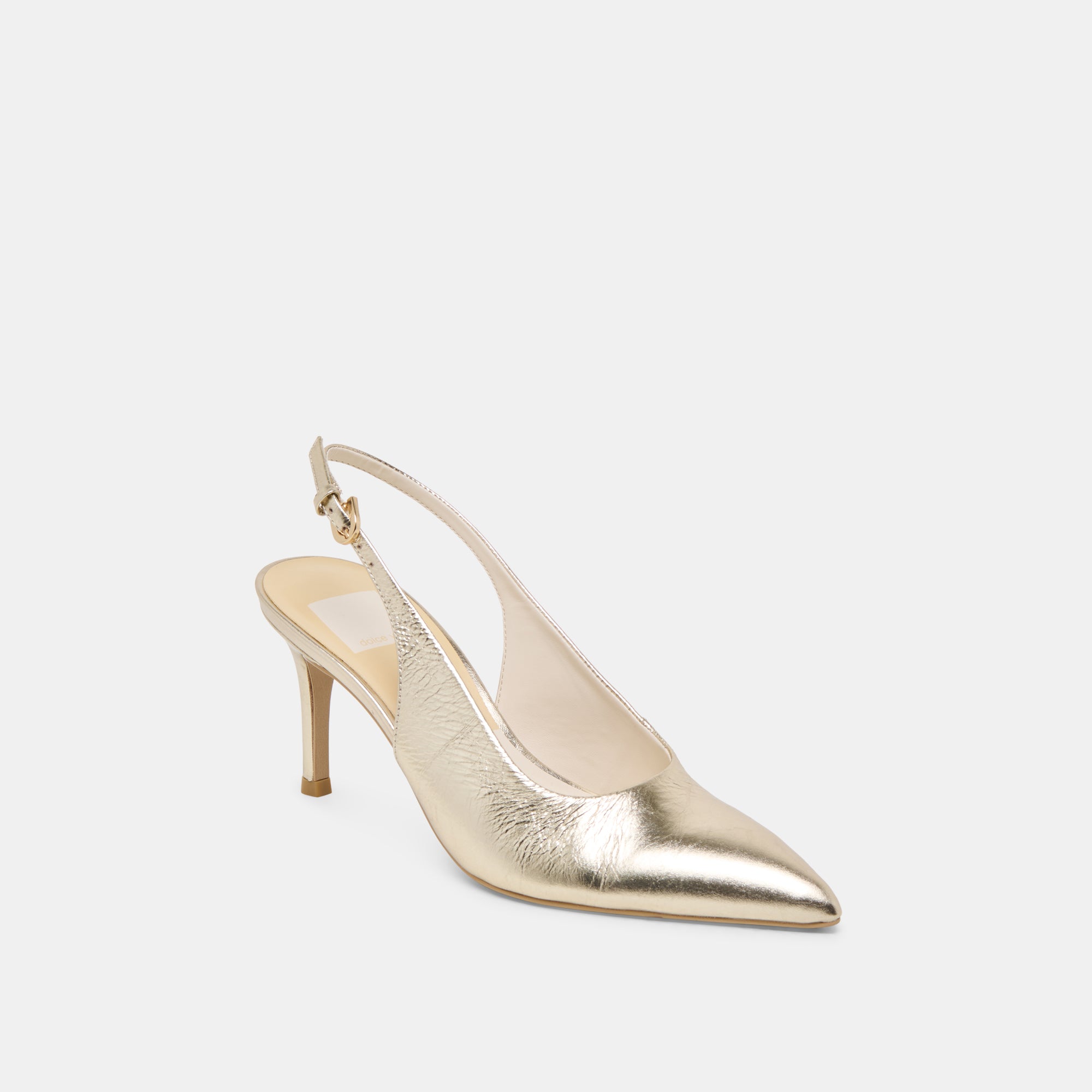 ELASI HEELS Light Gold Crinkle Patent Leather Women's High Heels - Perfect for Parties, Weddings & Evening Events