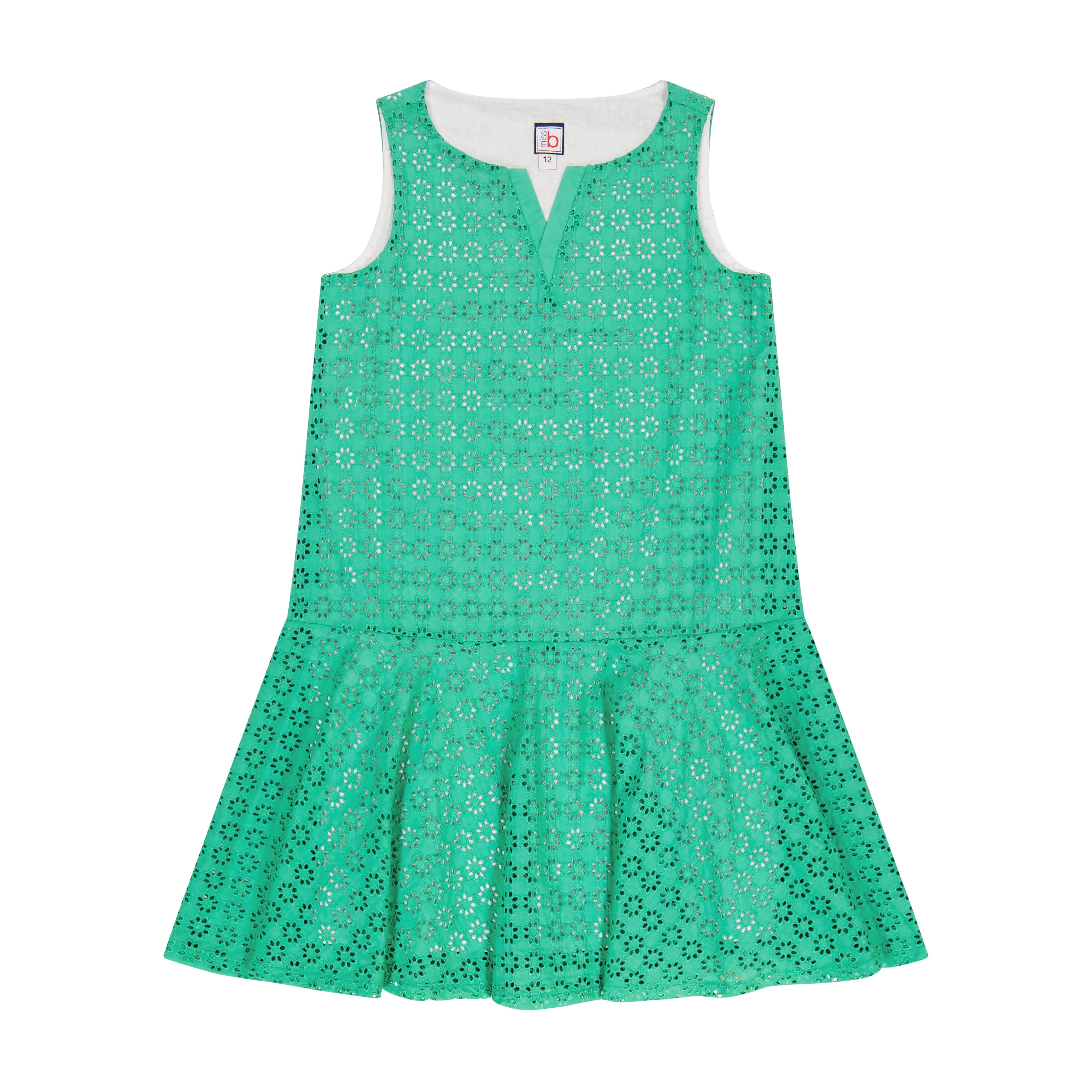 Pilar Peplum Hem Dress - Green Eyelet Floral Summer Dress for Women | Perfect for Beach Vacations, Garden Parties & Date Nights