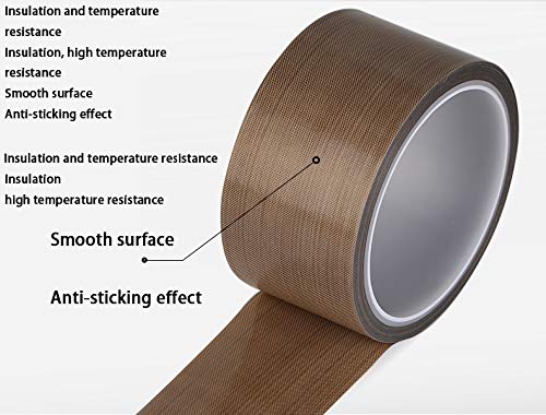 Premium PTFE Adhesive Teflon Tape 1/2 Inch x 30 Foot - High Temperature Resistant Sealing Tape for Weston, Seal A Meal & Cabela's Vacuum Sealers - Ideal for Food Packaging, Plumbing & DIY Repairs