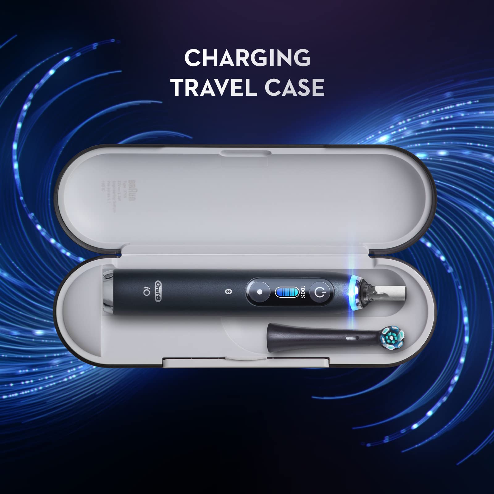 Oral-B iO Series 9 Electric Toothbrush - Black Onyx Rechargeable Toothbrush with 4 Brush Heads & Travel Case - Advanced Cleaning for Sensitive Teeth & Gum Care - Perfect for Travel & Home Use