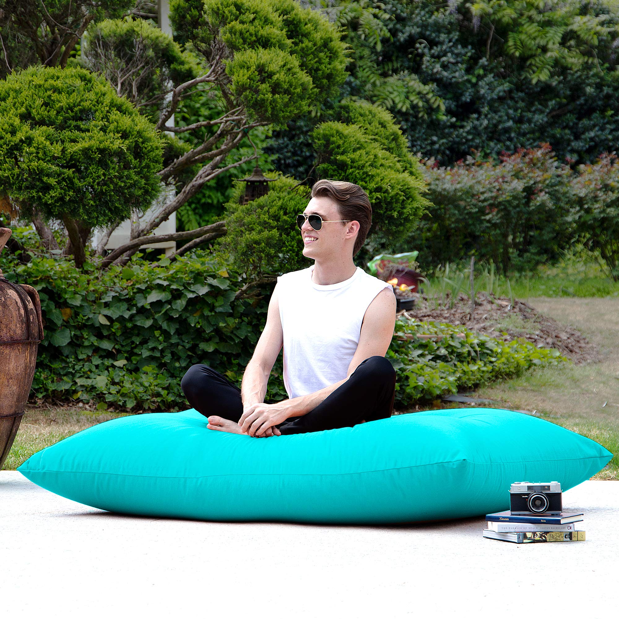 Jaxx Piper Giant Outdoor Pillow Bean Bag Chair - Waterproof & Durable - Aruba Blue - Perfect for Patio, Poolside & Backyard Relaxation