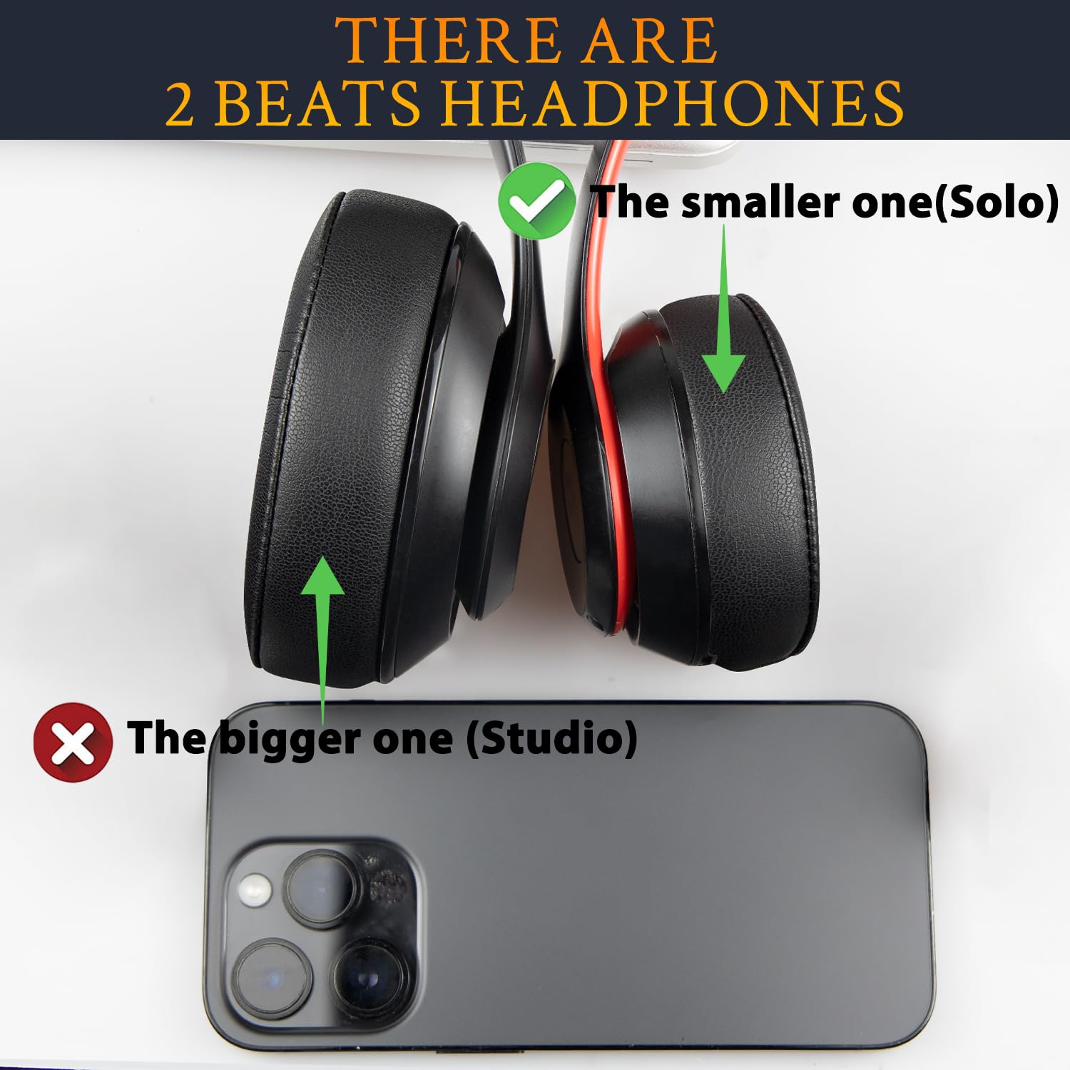 SoloWIT® Replacement Ear Pads Cushions for Beats Solo 2 & Solo 3 Wireless On-Ear Headphones - Premium Protein Leather, Enhanced Adhesive, Noise Isolating Memory Foam (Titanium) - Perfect for Travel, Workouts & Daily Commuting