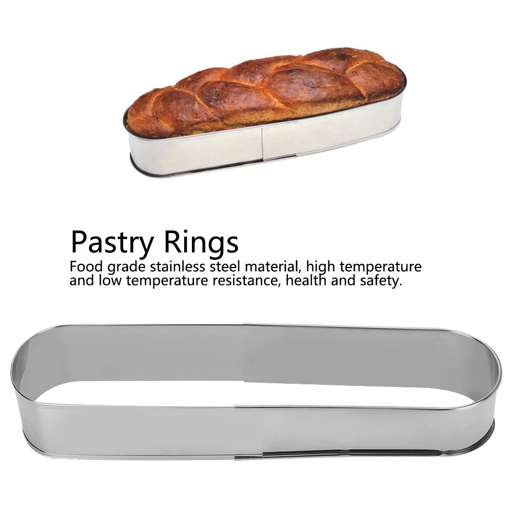 Premium Stainless Steel Long Oval Cake Mold - Retractable Mousse Cake Pan for Baking Pastry, Dessert & DIY Cakes | Professional Kitchen Baking Supplies for Home Bakers & Pastry Chefs | Perfect for Birthday Cakes, Wedding Desserts & Party Treats