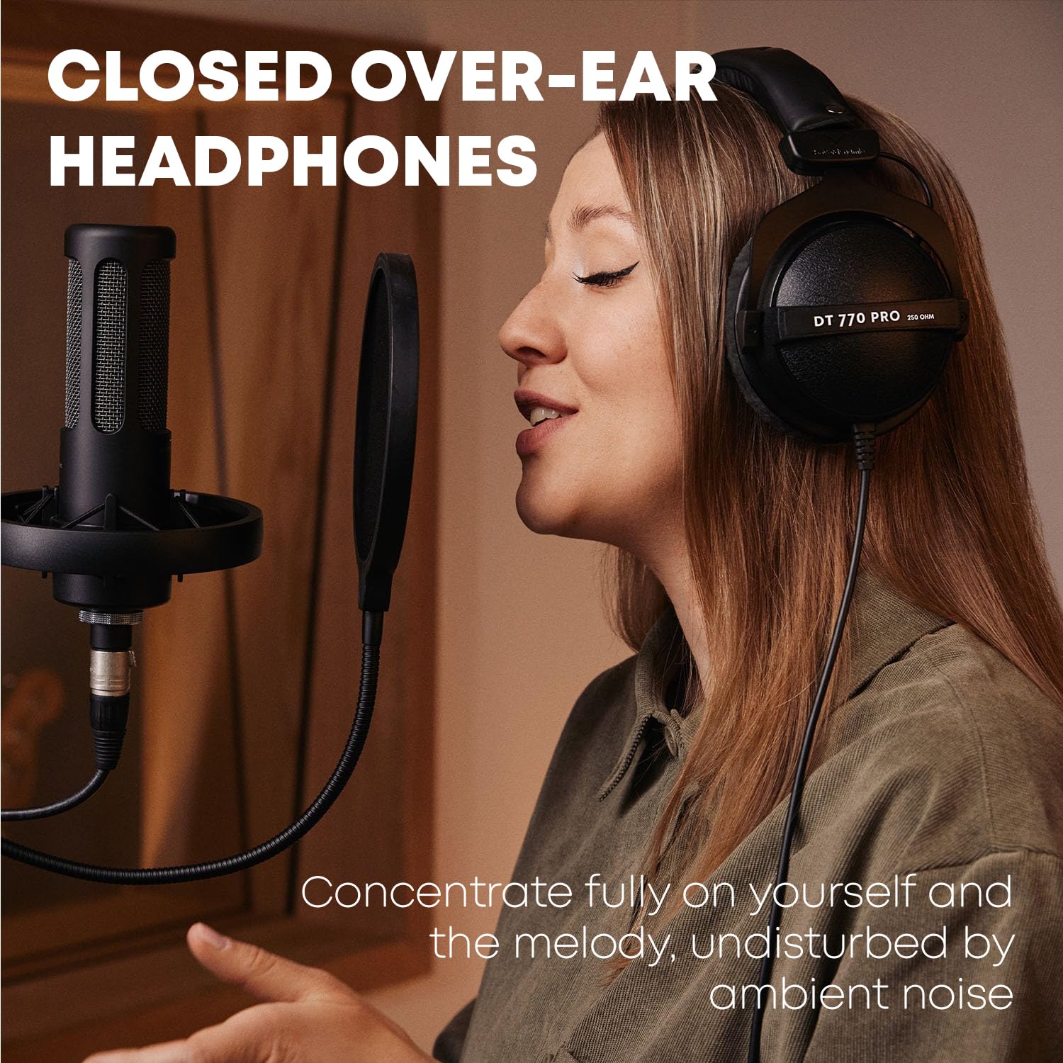 Beyerdynamic DT 770 PRO 250 Ohm Limited Edition Black Studio Headphones - Professional Over-Ear Headphones for Music Production, Recording & Mixing - Perfect for Home Studios & Podcasting