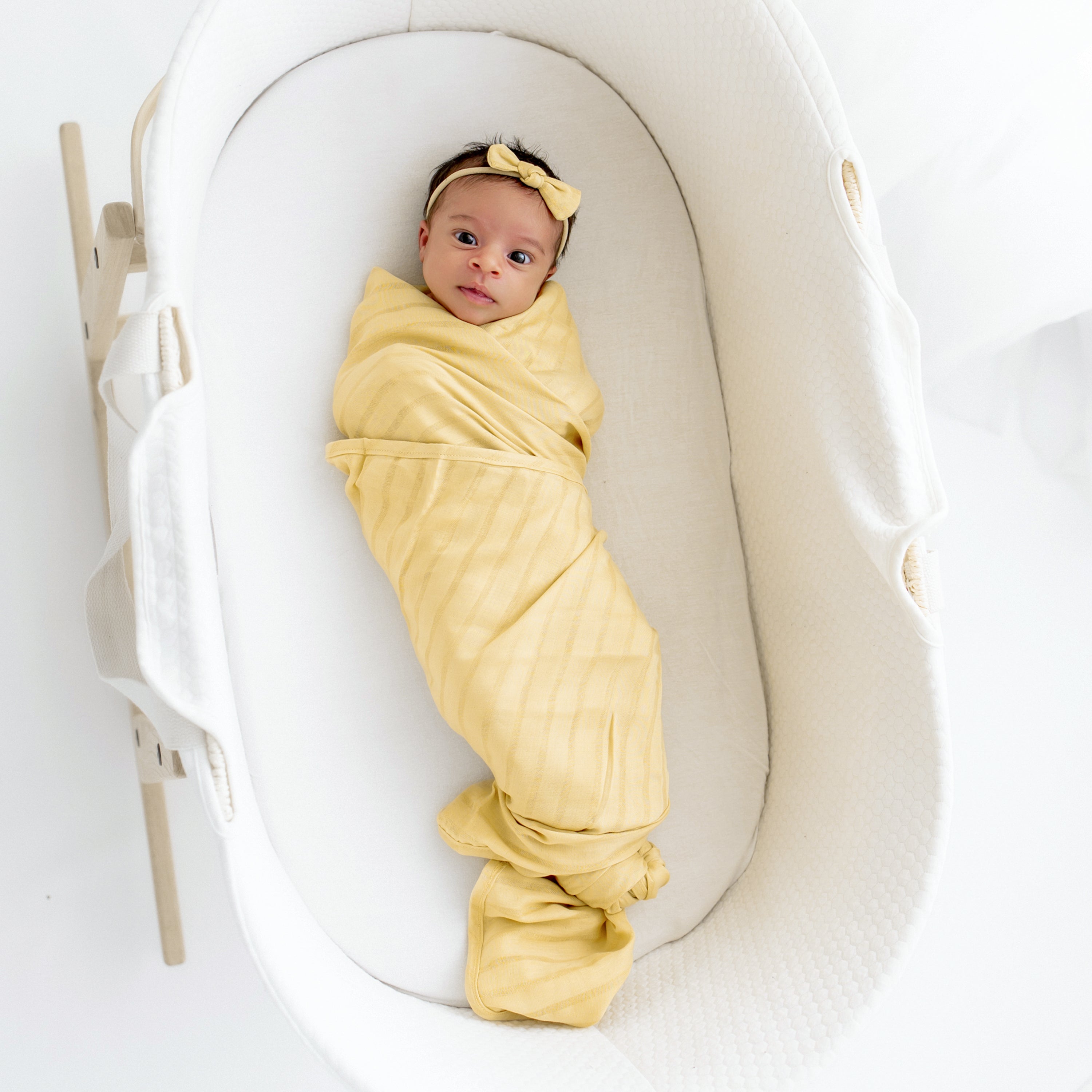 Soft Bamboo Muslin Swaddle Blanket - Breathable & Organic Baby Wrap for Newborns - Perfect for Swaddling, Nursing Cover & Stroller Blanket - Sandcastle Color