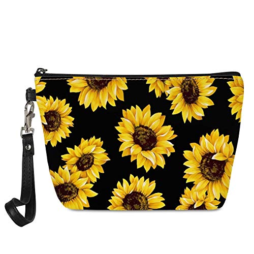 Mumeson Women's Sunflower Makeup Bag - Waterproof Cosmetic Organizer Pouch for Travel, Toiletries & Phone Storage | Perfect for Daily Use, Gym & Vacation