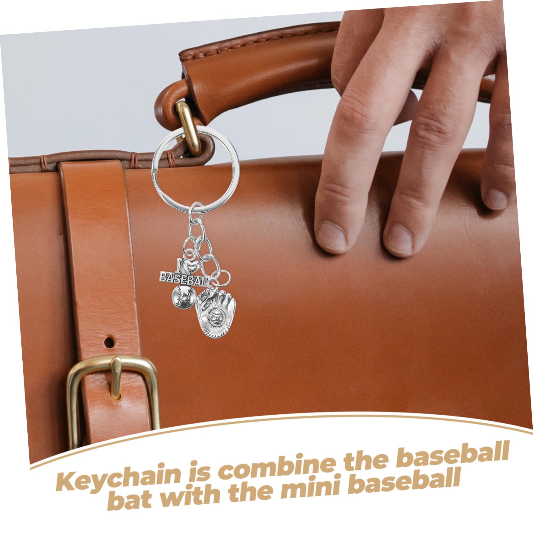 5pcs Baseball Keychain Set - Sports Key Rings for Women, Baseball Decor Bag Keychain, Backpack Pendant Keychains | Perfect for Baseball Fans, Sports Enthusiasts & Gift Giving