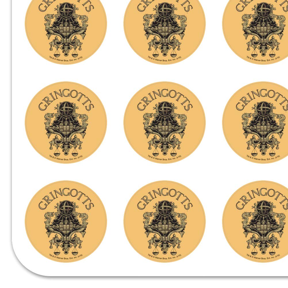 Harry Potter Gringotts Bank Logo Stickers - 1 Inch Clear Planner Stickers for Bullet Journal, Scrapbooking & DIY Crafts - Perfect for Planners, Calendars, Notebooks & Gift Wrapping