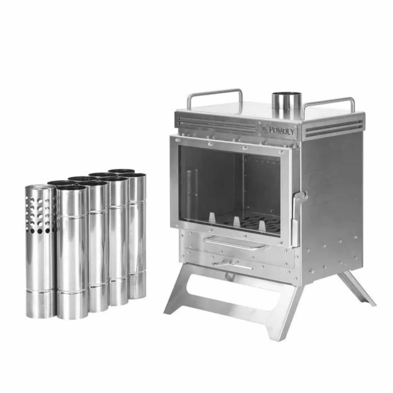 POMOLY Dweller Portable Wood Burning Stove for Camping - Outdoor Tent Heater & Fireplace for Hot Tents, Backpacking, Hunting & Survival Gear - Perfect for Cold Weather Adventures & Emergency Heating