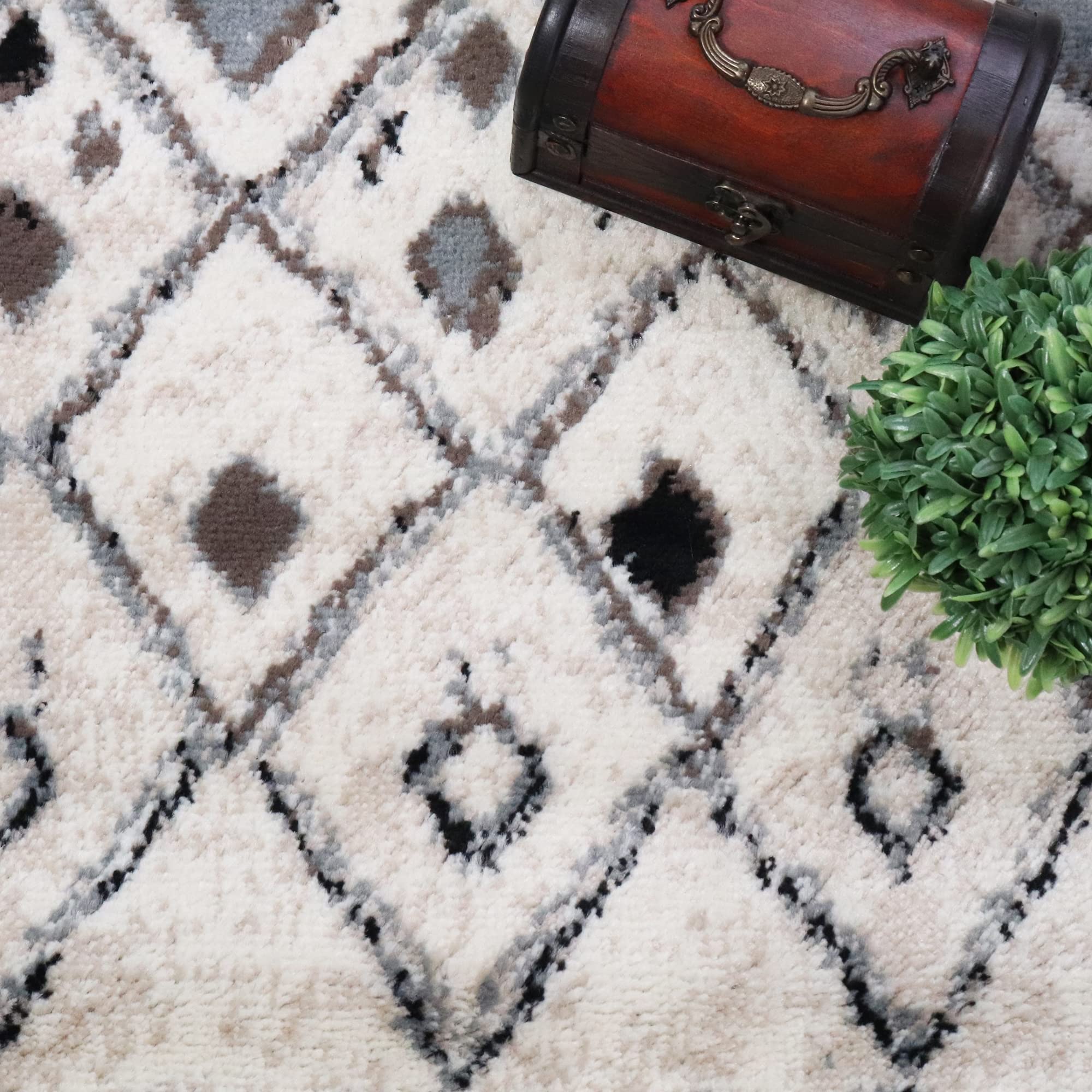 Premium Flintstone 5' x 8' Indoor Area Rug - Non-Slip Durable Floor Mat for Living Room, Bedroom, Dining Room, Kitchen & Office - Farmhouse Modern Decor for Tile & Carpet - Perfect Under Table, Sofa or Entryway