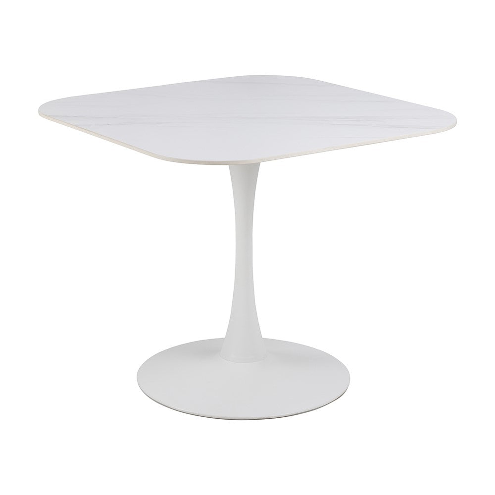 MARTA 90cm Square Dining Table - White Modern Kitchen Table for Small Spaces, Breakfast Nook & Apartment Dining | Perfect for 4-Person Meals & Entertaining