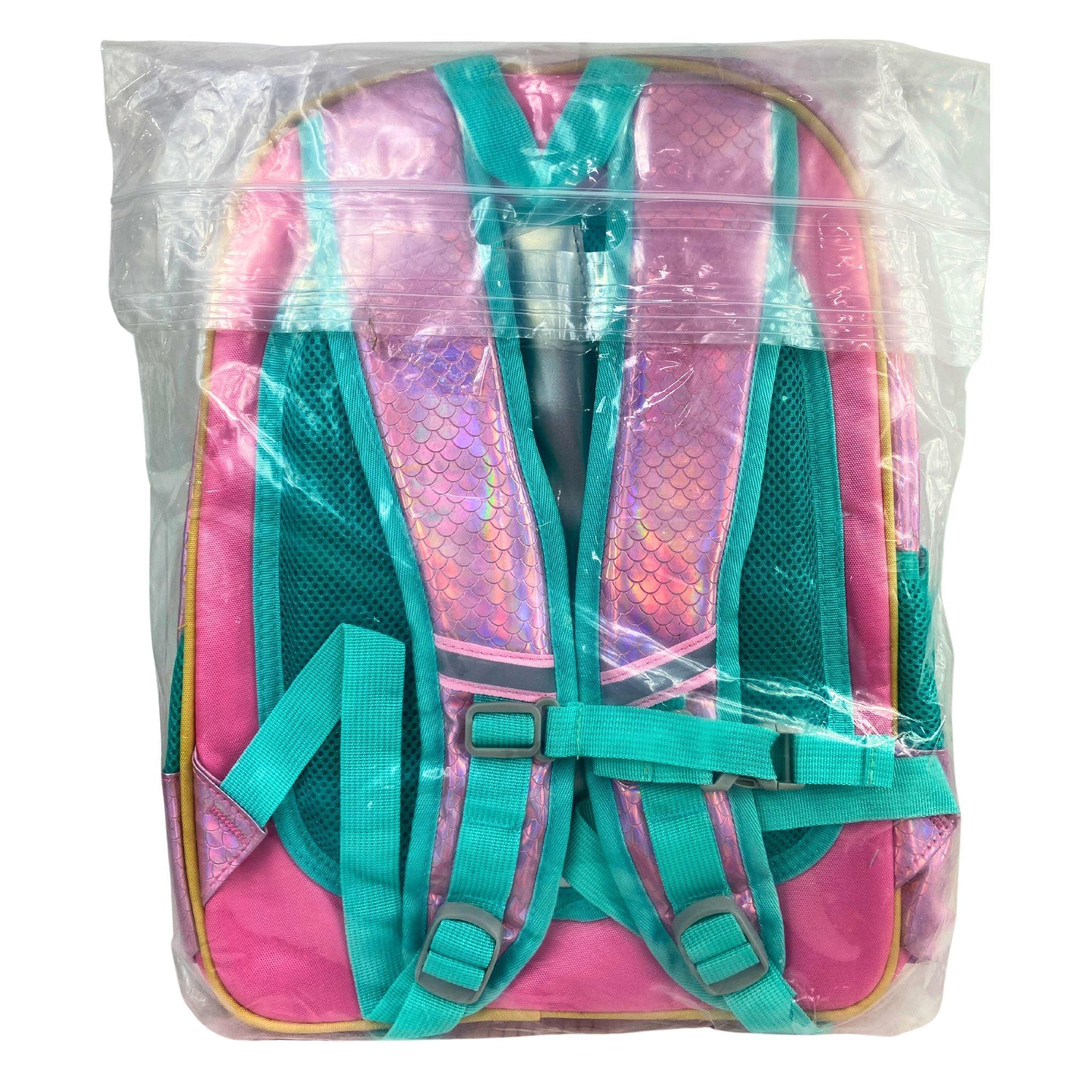 Moonmo Kids Backpack for Girls - Cute Mermaid Design School Bookbag (Pink, 24 Pack) - Perfect for School, Travel & Daily Use