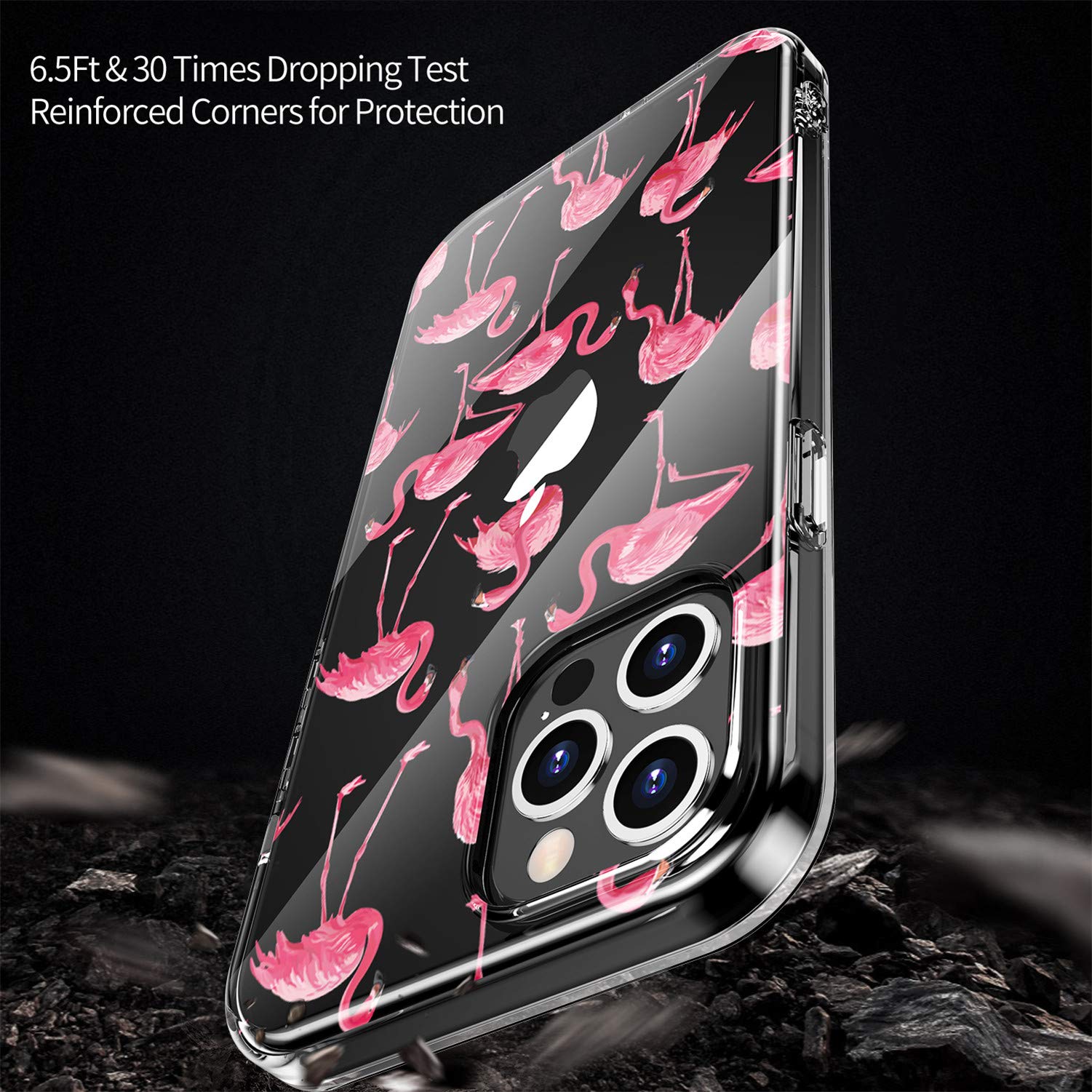 Floral Pattern Clear Case for iPhone 12 Mini 5.4