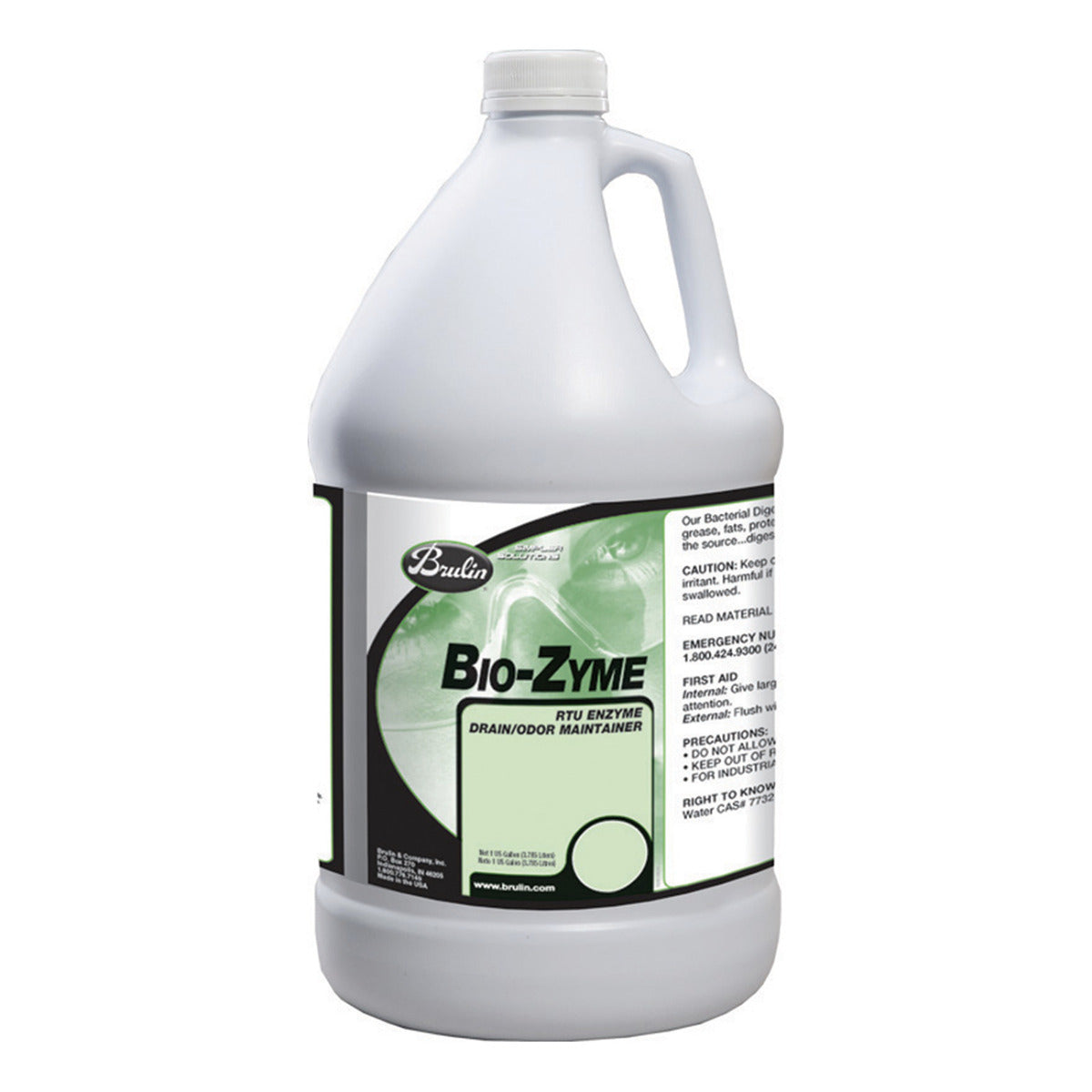 Brulin BioZyme II Enzyme-Powered Deodorizer - 1 Gallon (4/Case) | Industrial & Commercial Odor Elimination for Restaurants, Gyms & Healthcare Facilities