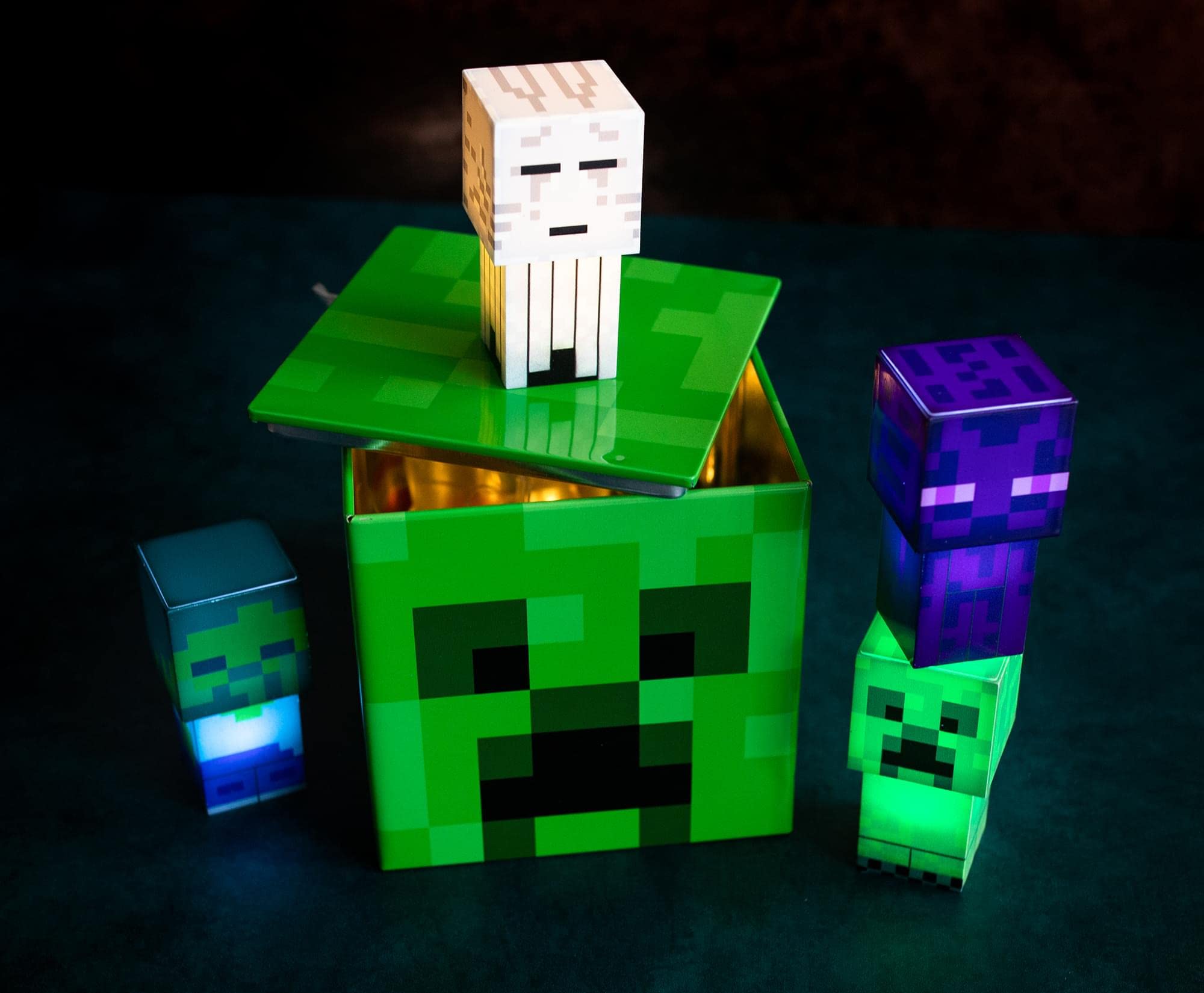 Minecraft Creeper 4-Inch Tin Storage Box with Lid - Organizer Cube for Toys, Collectibles & Home Decor | Perfect for Playroom, Closet & Gift Giving | Video Game Accessories & Storage Solution